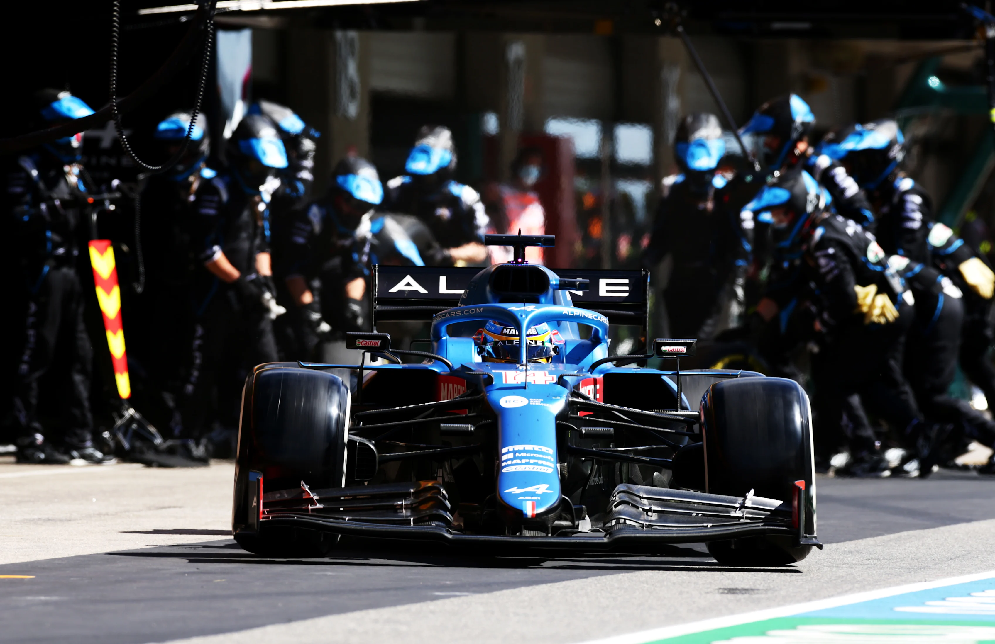 PORTIMAO, PORTUGAL - MAY 02: Fernando Alonso of Spain driving the (14) Alpine A521 Renault in the