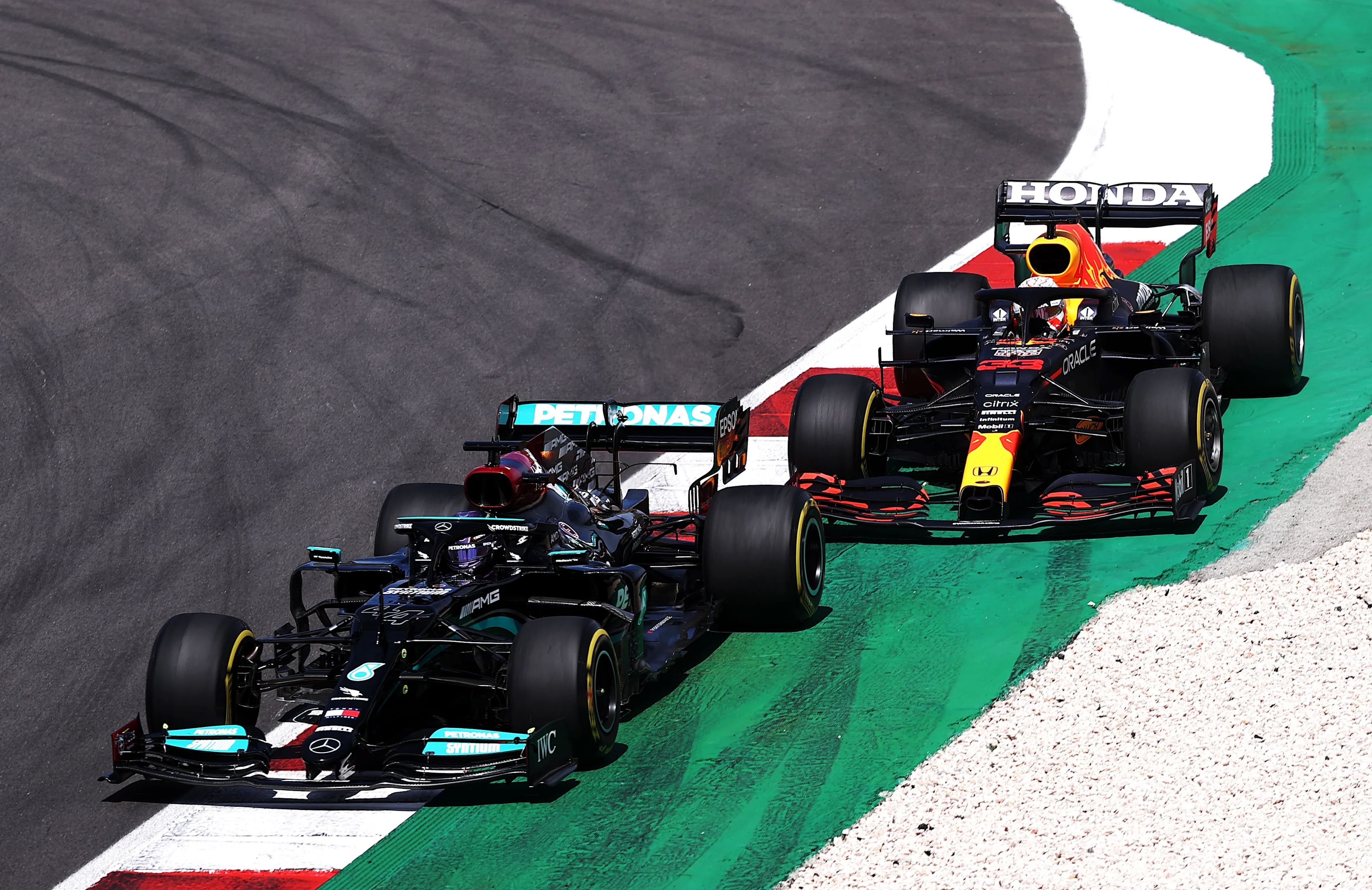 PORTIMAO, PORTUGAL - MAY 02: Lewis Hamilton of Great Britain driving the (44) Mercedes AMG Petronas