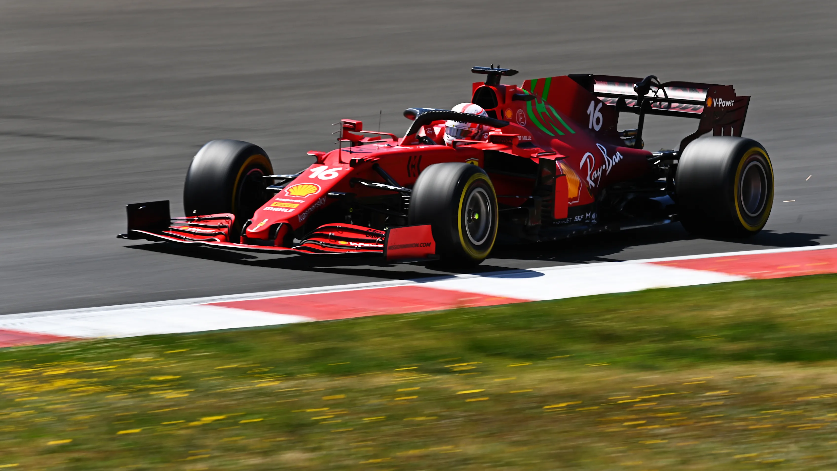 PORTIMAO, PORTUGAL - MAY 02: Charles Leclerc of Monaco driving the (16) Scuderia Ferrari SF21 on