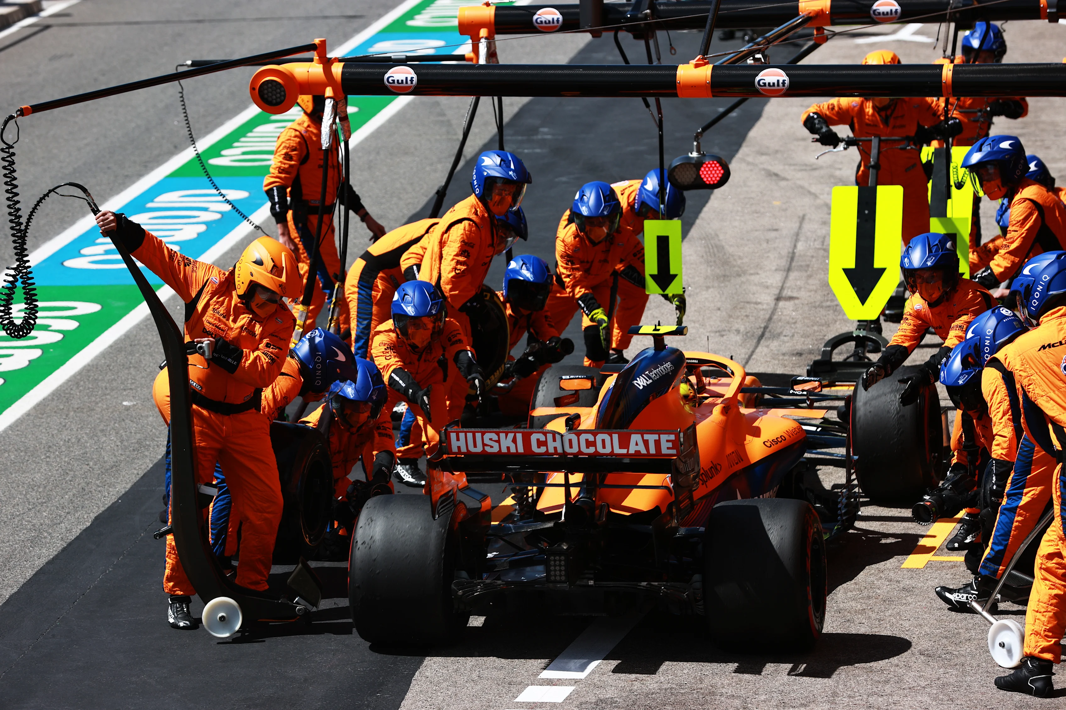 PORTIMAO, PORTUGAL - MAY 02: Lando Norris of Great Britain driving the (4) McLaren F1 Team MCL35M