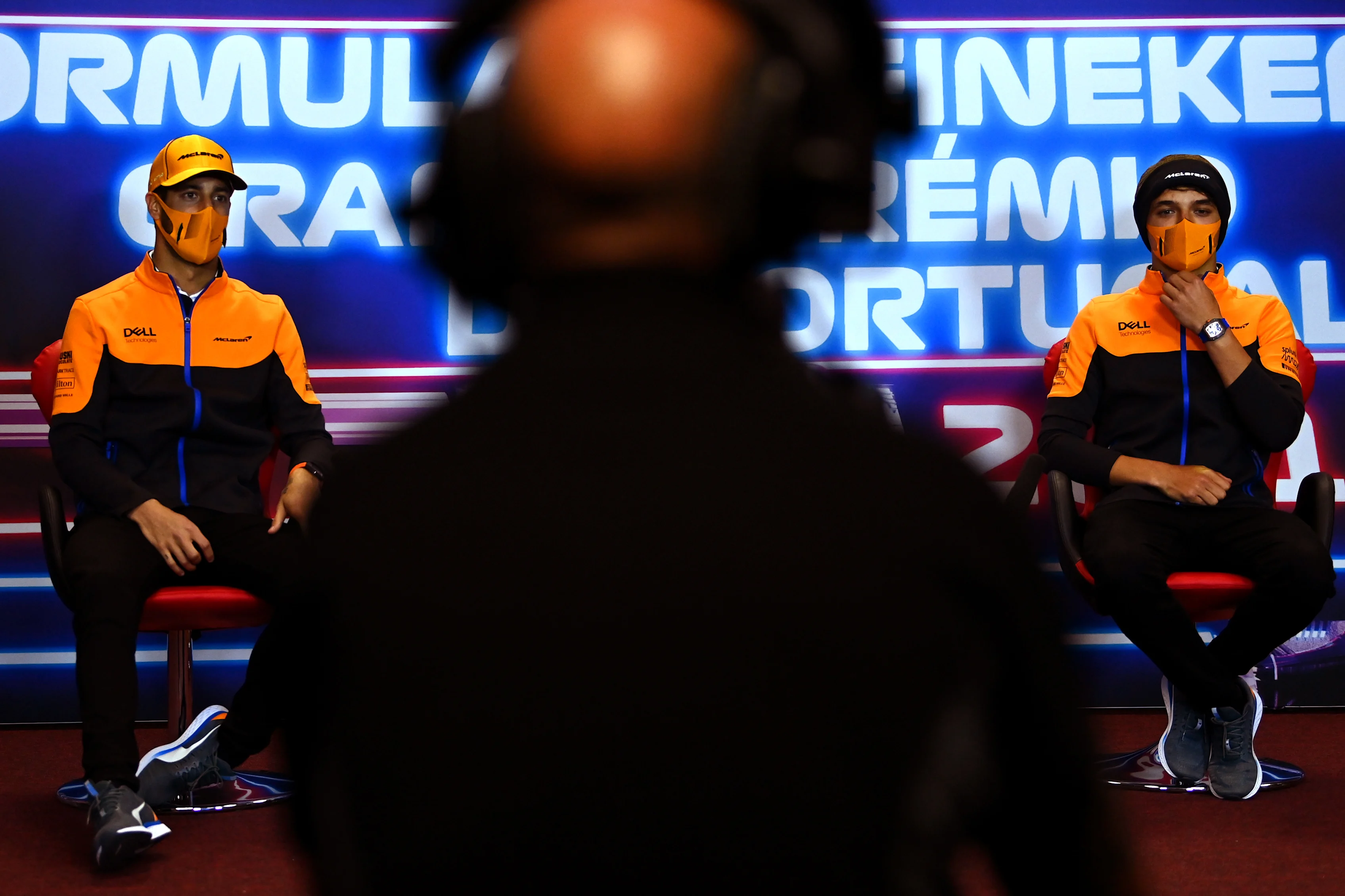 PORTIMAO, PORTUGAL - APRIL 29: Daniel Ricciardo of Australia and McLaren F1 and Lando Norris of