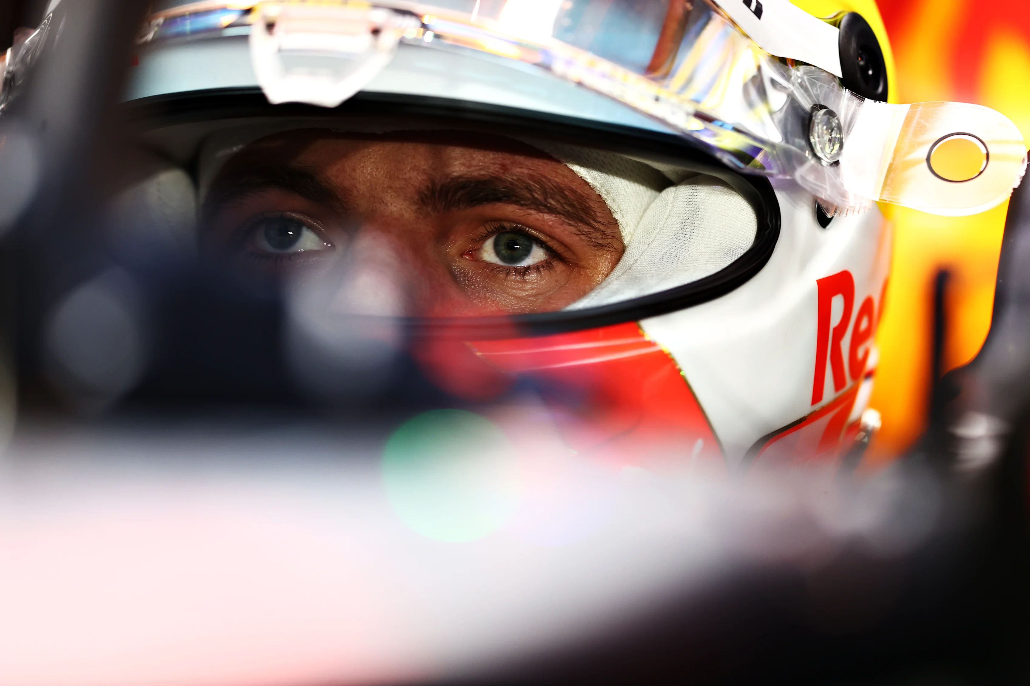 DOHA, QATAR - NOVEMBER 20: Max Verstappen of Netherlands and Red Bull Racing prepares to drive in the garage during qualifying ahead of the F1 Grand Prix of Qatar at Losail International Circuit on November 20, 2021 in Doha, Qatar. (Photo by Mark Thompson/Getty Images)