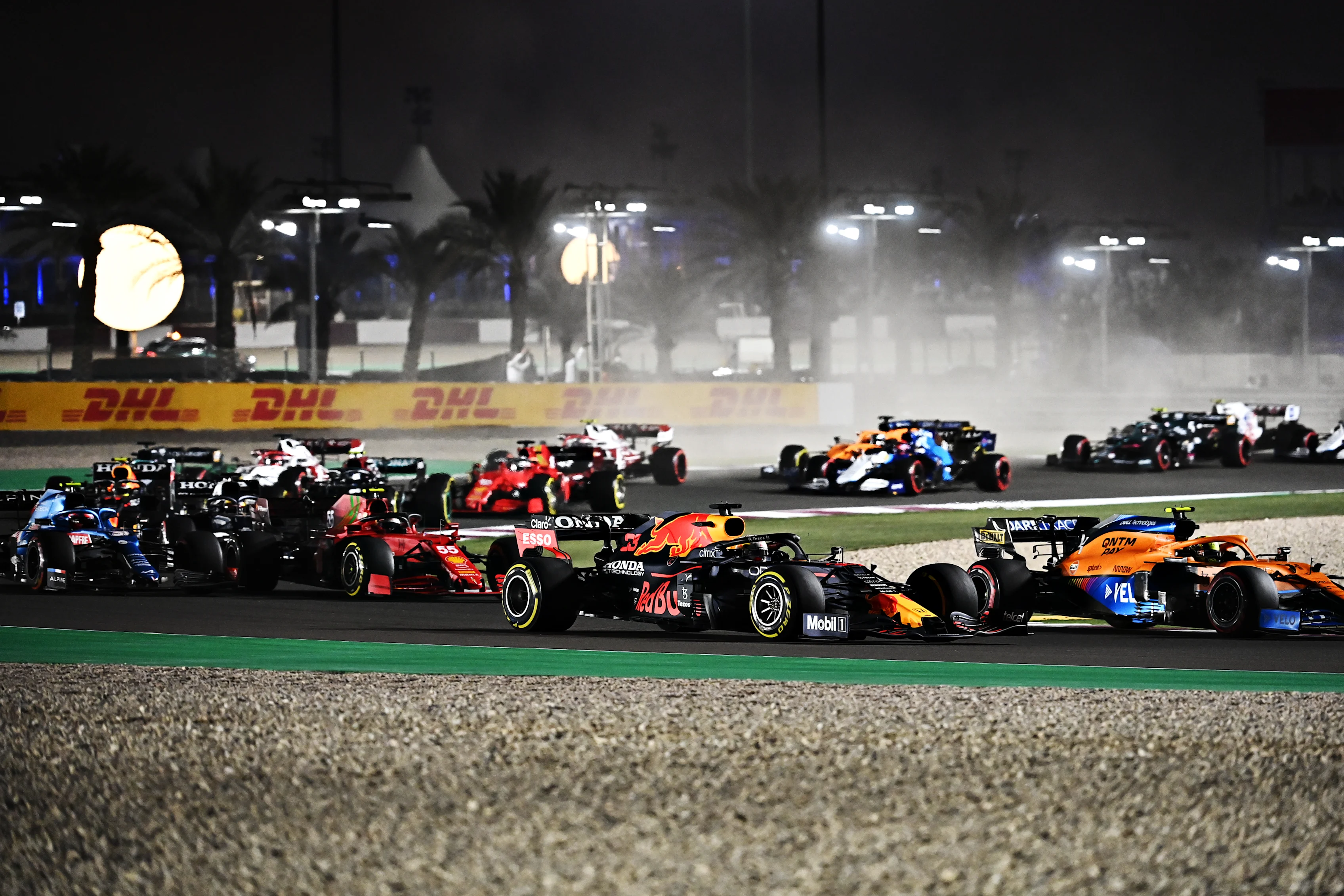 DOHA, QATAR - NOVEMBER 21: Max Verstappen of the Netherlands driving the (33) Red Bull Racing RB16B