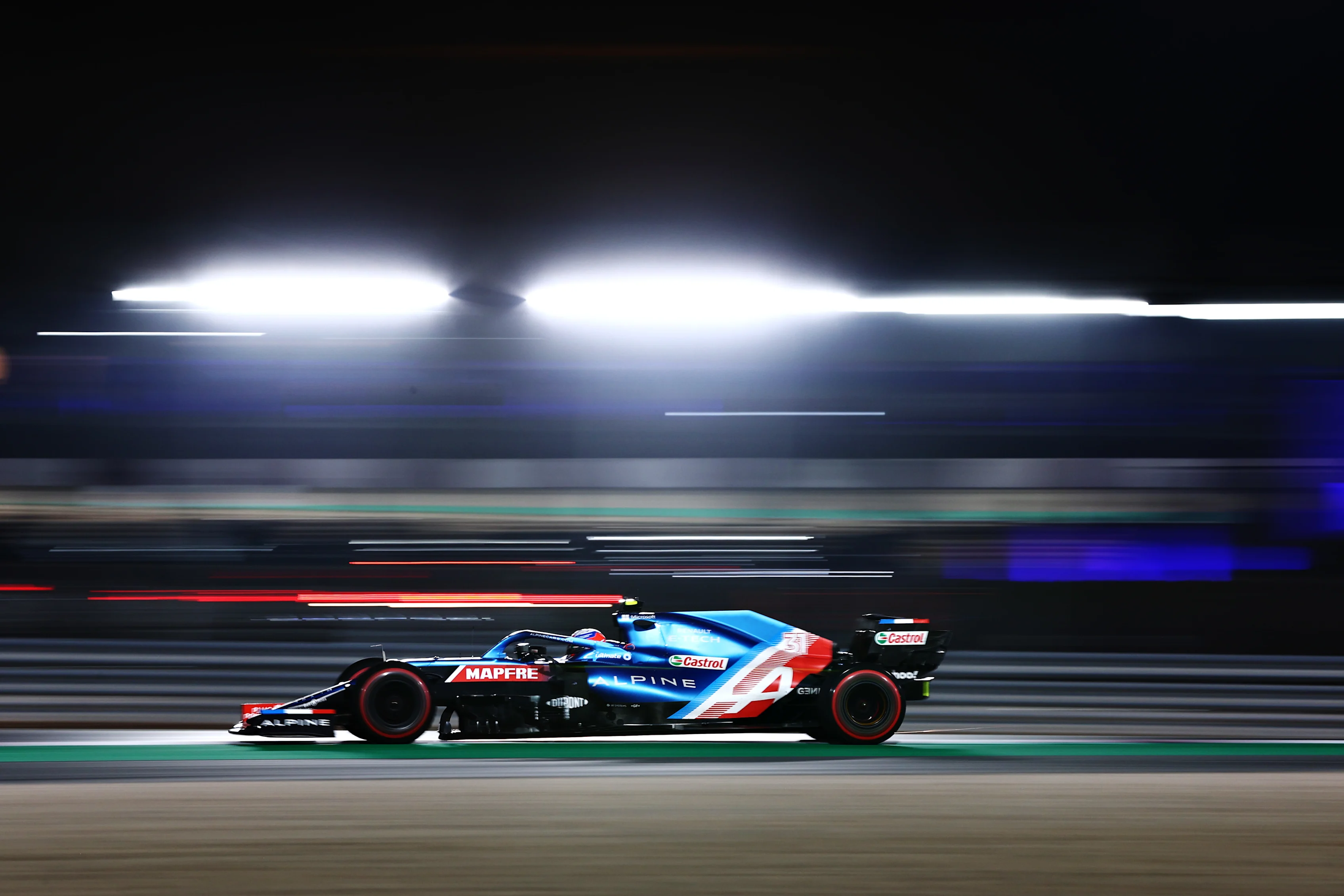 DOHA, QATAR - NOVEMBER 21: Esteban Ocon of France driving the (31) Alpine A521 Renault during the