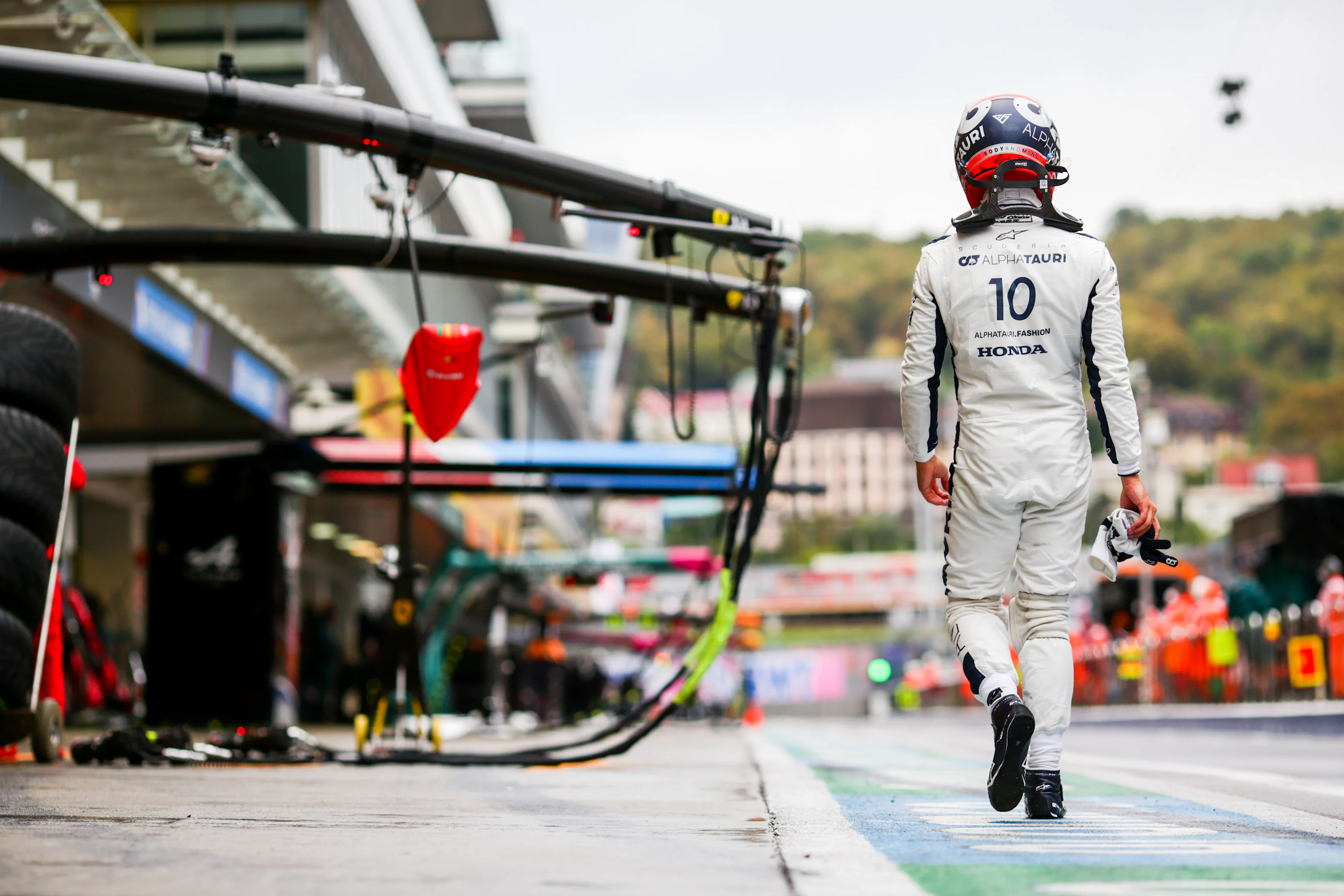 SOCHI, RUSSIA - SEPTEMBER 25: Pierre Gasly of Scuderia AlphaTauri and France  during qualifying