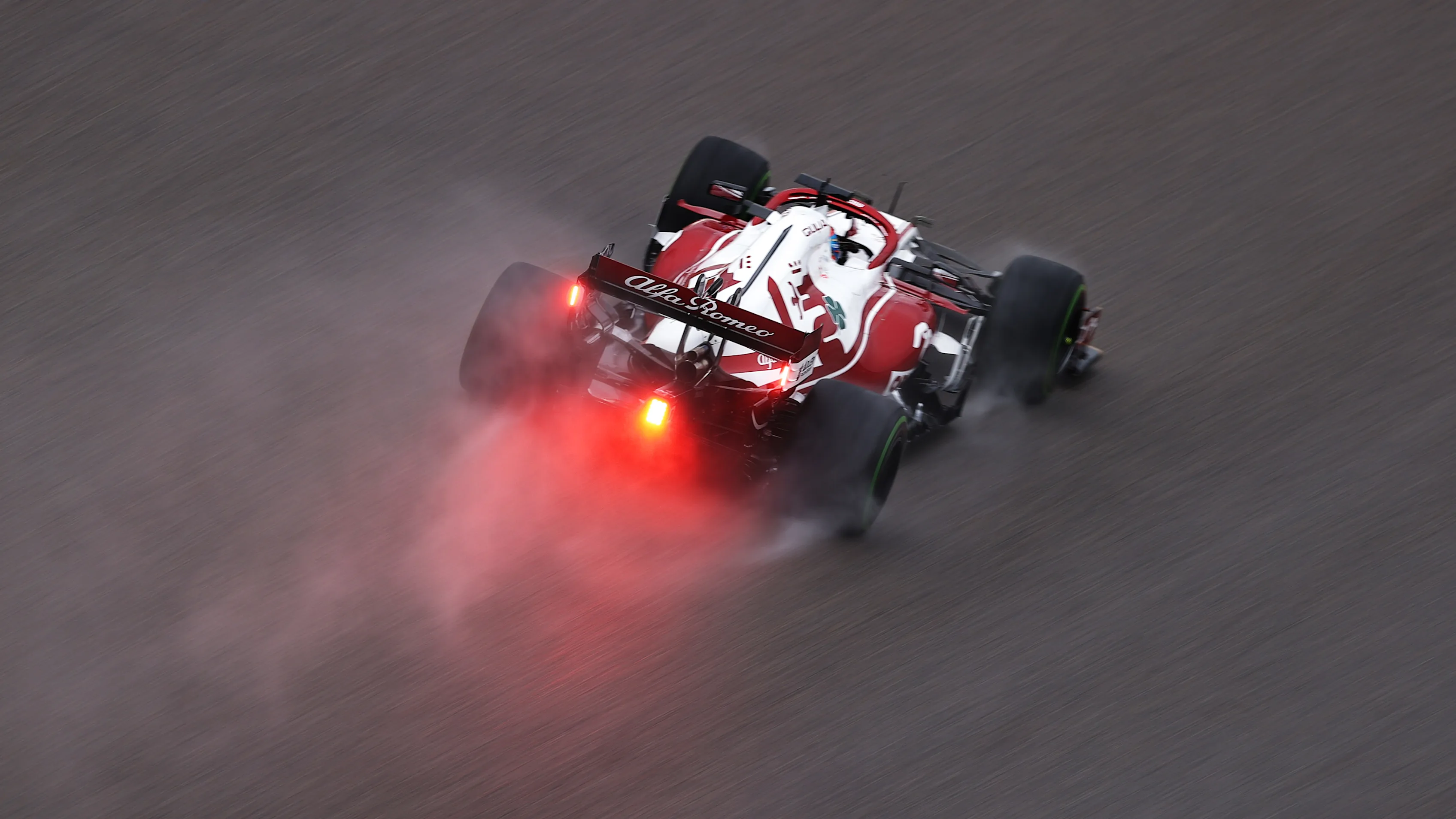SOCHI, RUSSIA - SEPTEMBER 25: Kimi Raikkonen of Finland driving the (7) Alfa Romeo Racing C41 Ferrari on track during qualifying ahead of the F1 Grand Prix of Russia at Sochi Autodrom on September 25, 2021 in Sochi, Russia. (Photo by Lars Baron - Formula 1/Formula 1 via Getty Images)