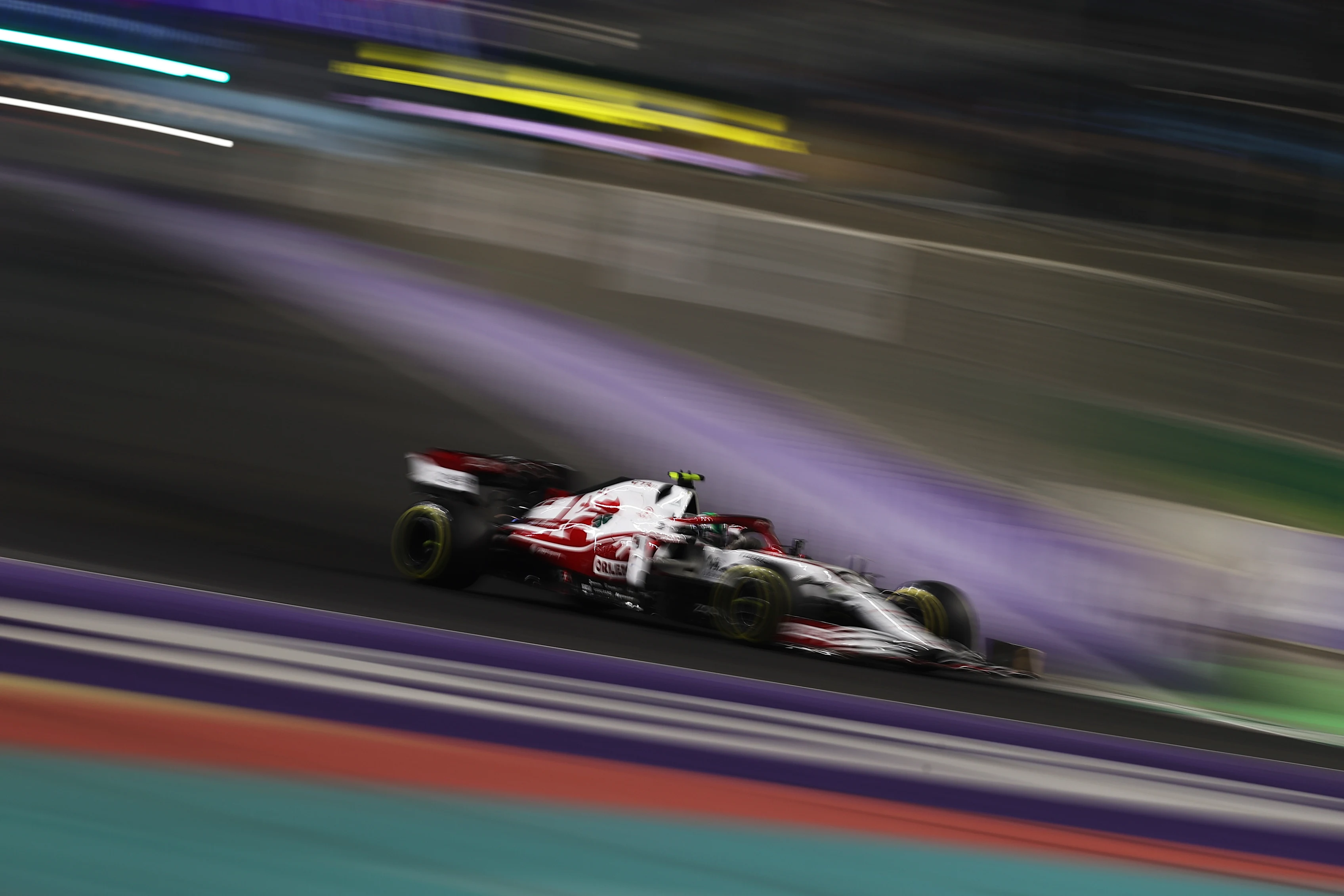 JEDDAH, SAUDI ARABIA - DECEMBER 04: Antonio Giovinazzi of Italy driving the (99) Alfa Romeo Racing