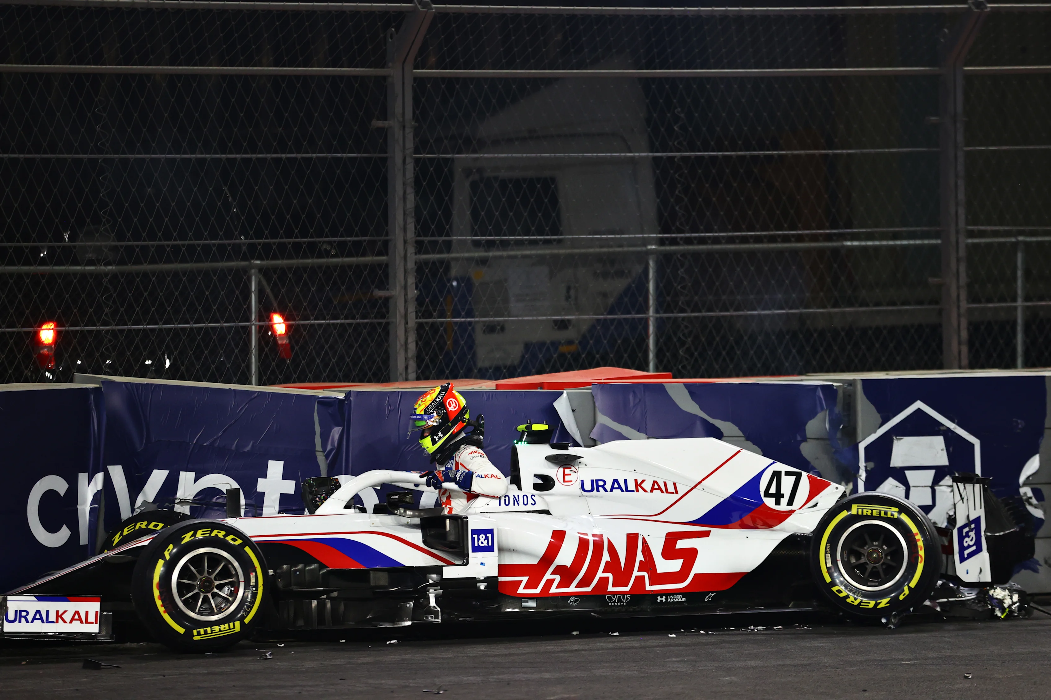 JEDDAH, SAUDI ARABIA - DECEMBER 05: Mick Schumacher of Germany driving the (47) Haas F1 Team VF-21