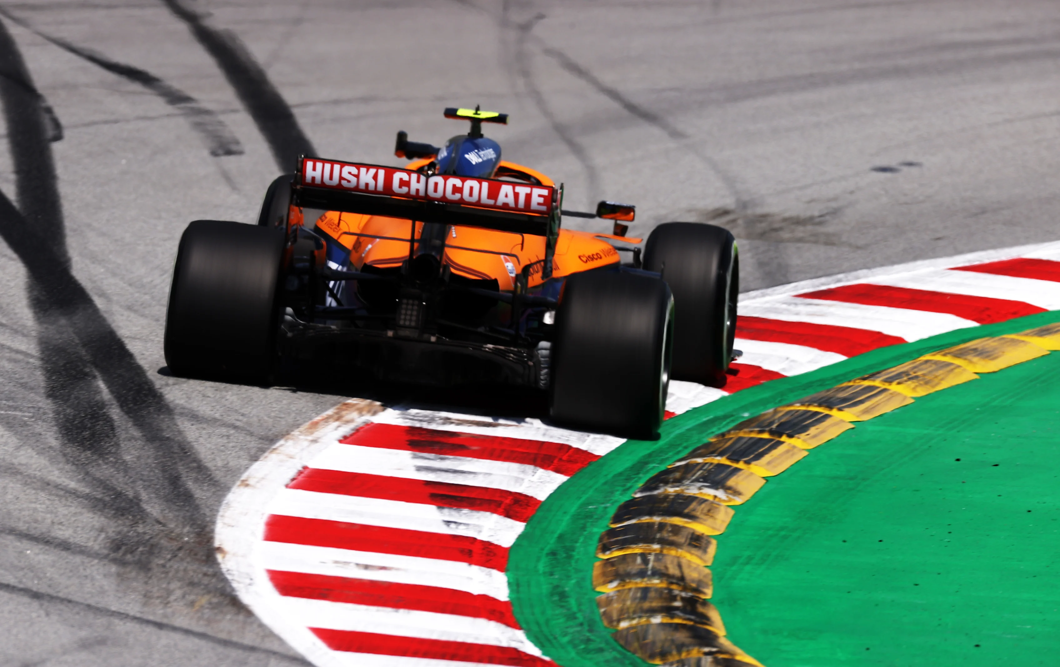 BARCELONA, SPAIN - MAY 07: Lando Norris of Great Britain driving the (4) McLaren F1 Team MCL35M Mercedes on track during practice for the F1 Grand Prix of Spain at Circuit de Barcelona-Catalunya on May 07, 2021 in Barcelona, Spain. (Photo by Lars Baron/Getty Images)