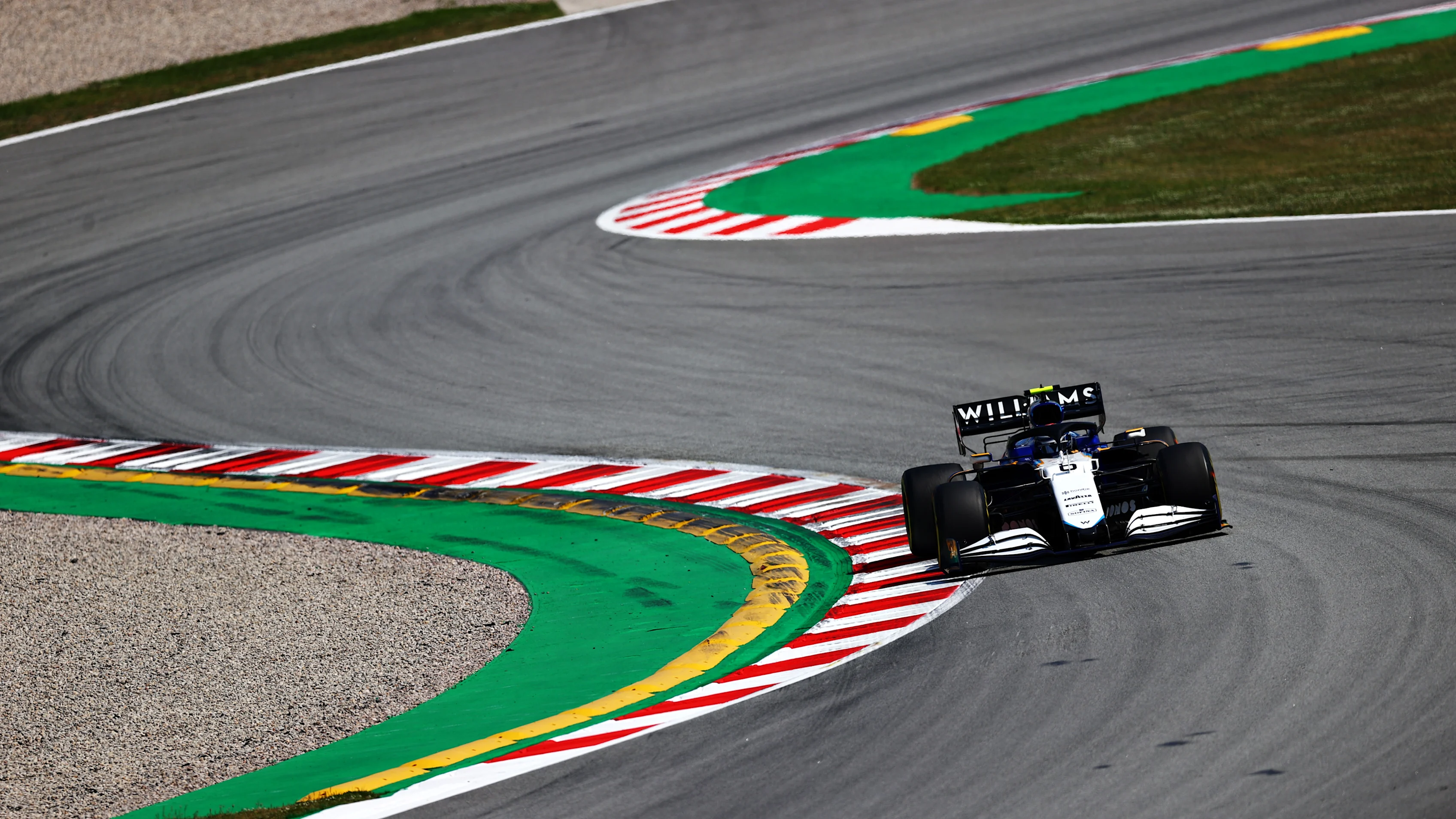 BARCELONA, SPAIN - MAY 07: Nicholas Latifi of Canada driving the (6) Williams Racing FW43B Mercedes during practice for the F1 Grand Prix of Spain at Circuit de Barcelona-Catalunya on May 07, 2021 in Barcelona, Spain. (Photo by Dan Istitene - Formula 1/Formula 1 via Getty Images)
