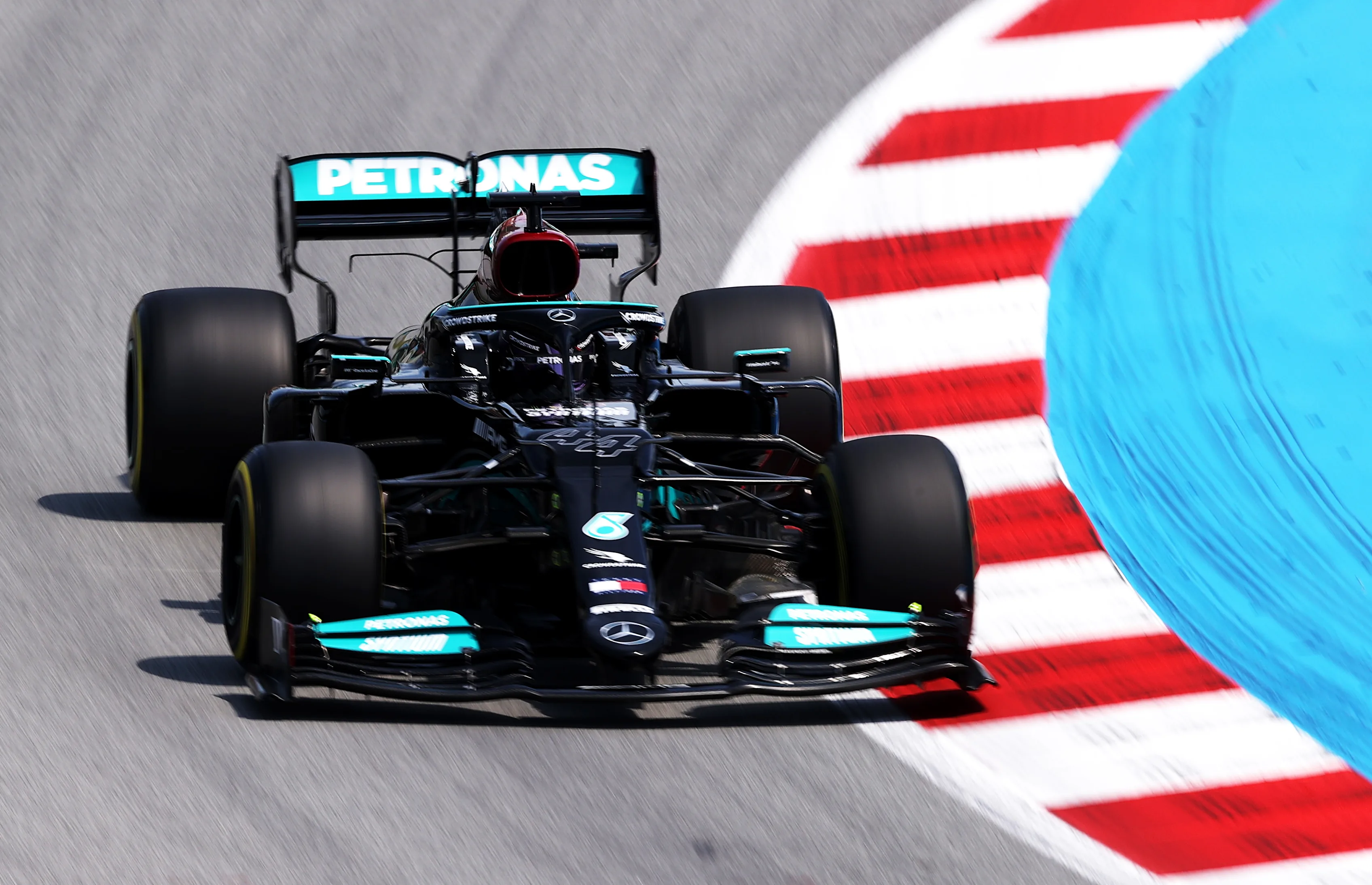 BARCELONA, SPAIN - MAY 07: Lewis Hamilton of Great Britain driving the (44) Mercedes AMG Petronas