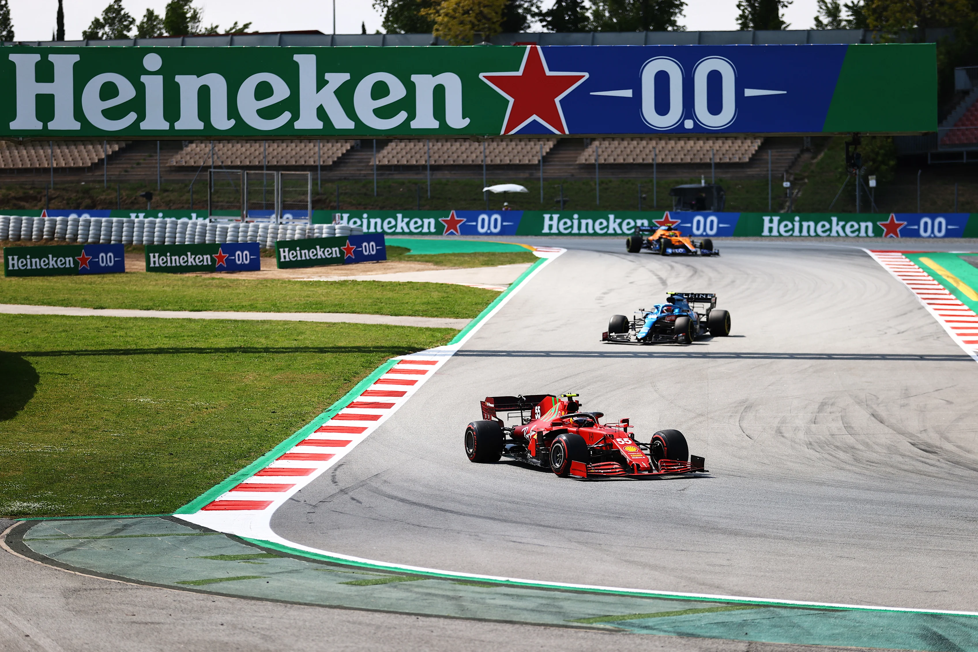 BARCELONA, SPAIN - MAY 07: Carlos Sainz of Spain driving the (55) Scuderia Ferrari SF21, Esteban