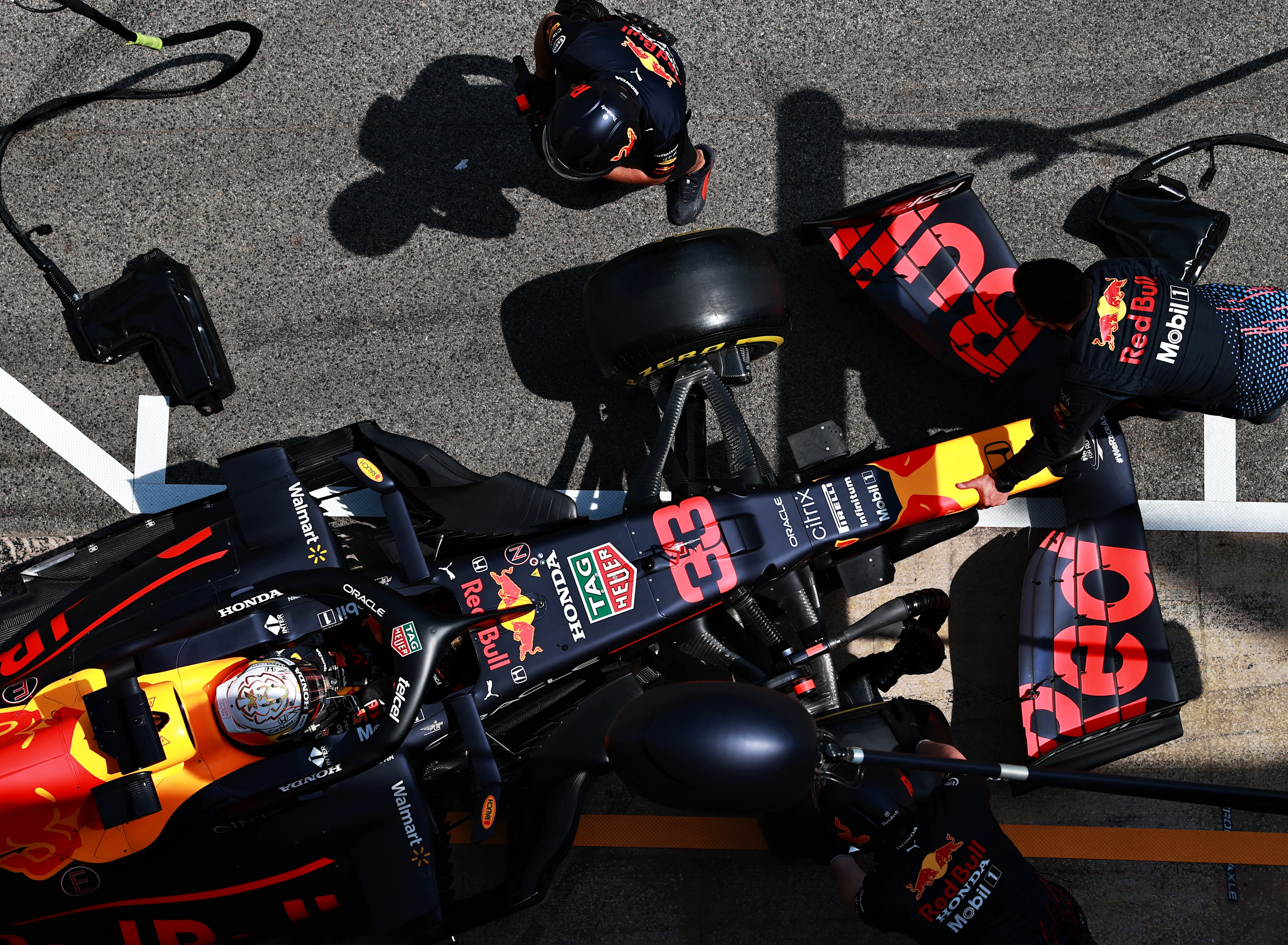 BARCELONA, SPAIN - MAY 07: Max Verstappen of the Netherlands driving the (33) Red Bull Racing RB16B