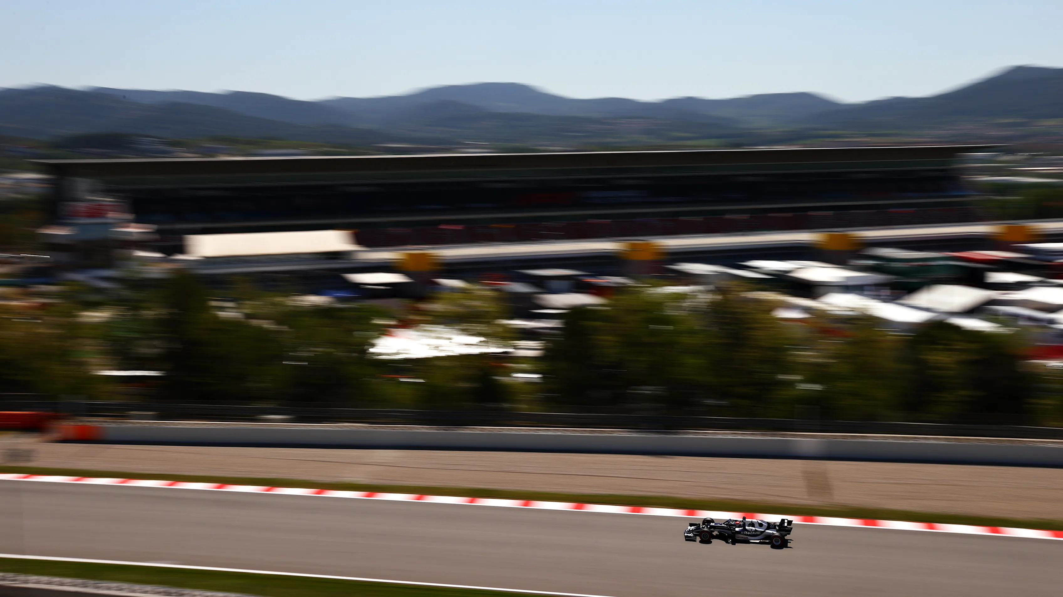 BARCELONA, SPAIN - MAY 08: Yuki Tsunoda of Japan driving the (22) Scuderia AlphaTauri AT02 Honda