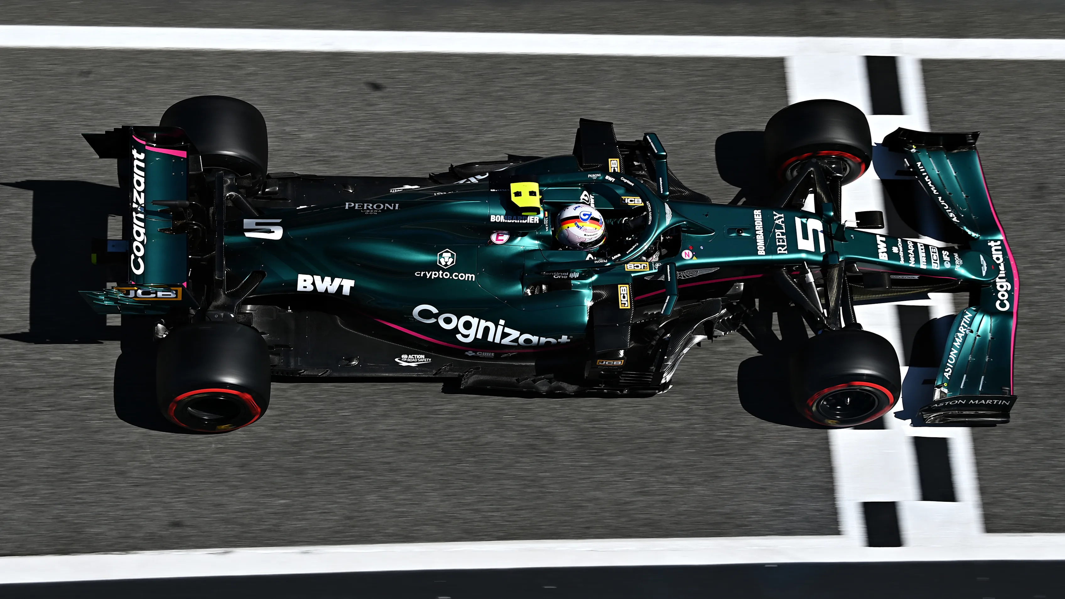 BARCELONA, SPAIN - MAY 08: Sebastian Vettel of Germany driving the (5) Aston Martin AMR21 Mercedes