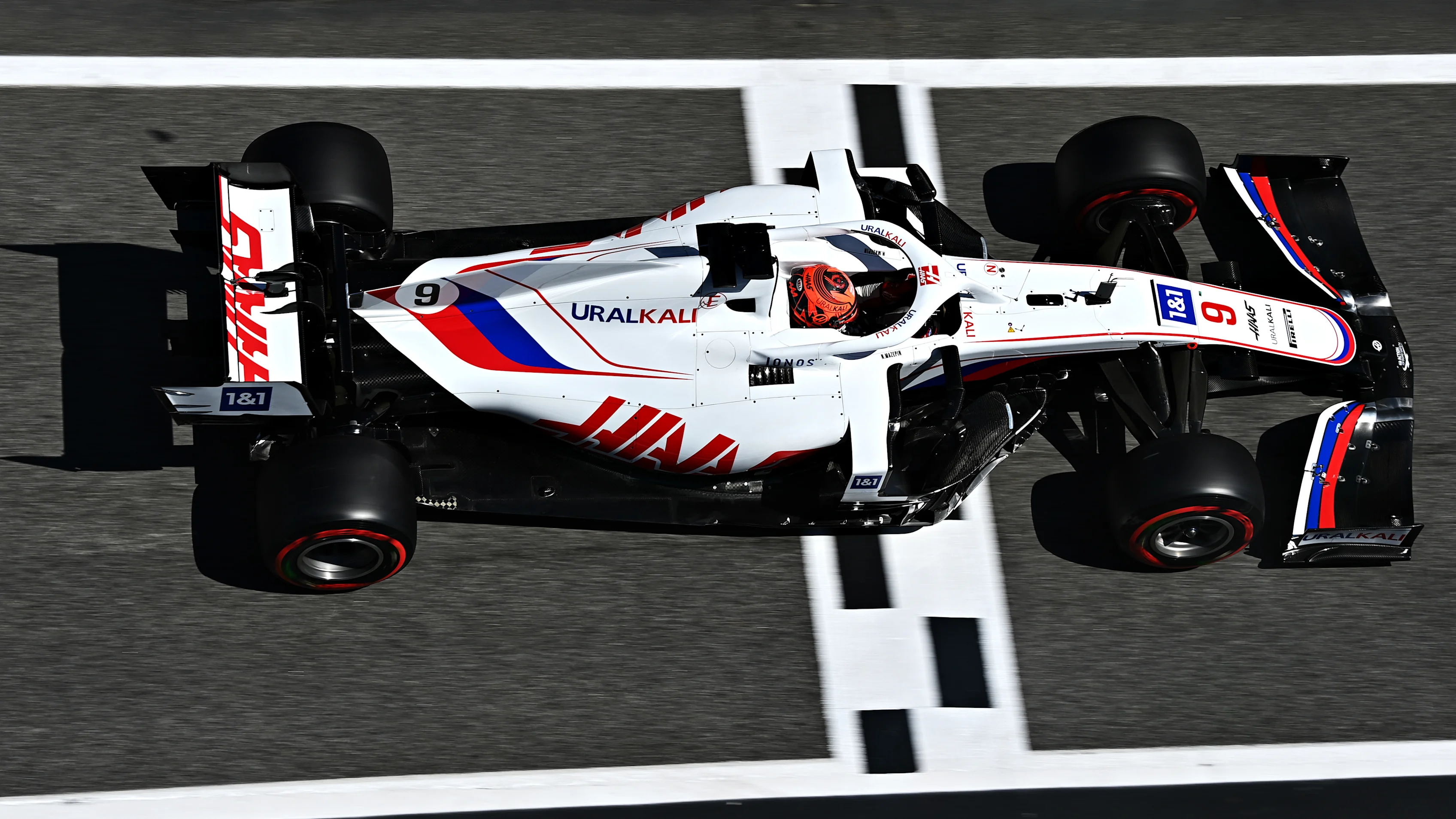 BARCELONA, SPAIN - MAY 08: Nikita Mazepin of Russia driving the (9) Haas F1 Team VF-21 Ferrari