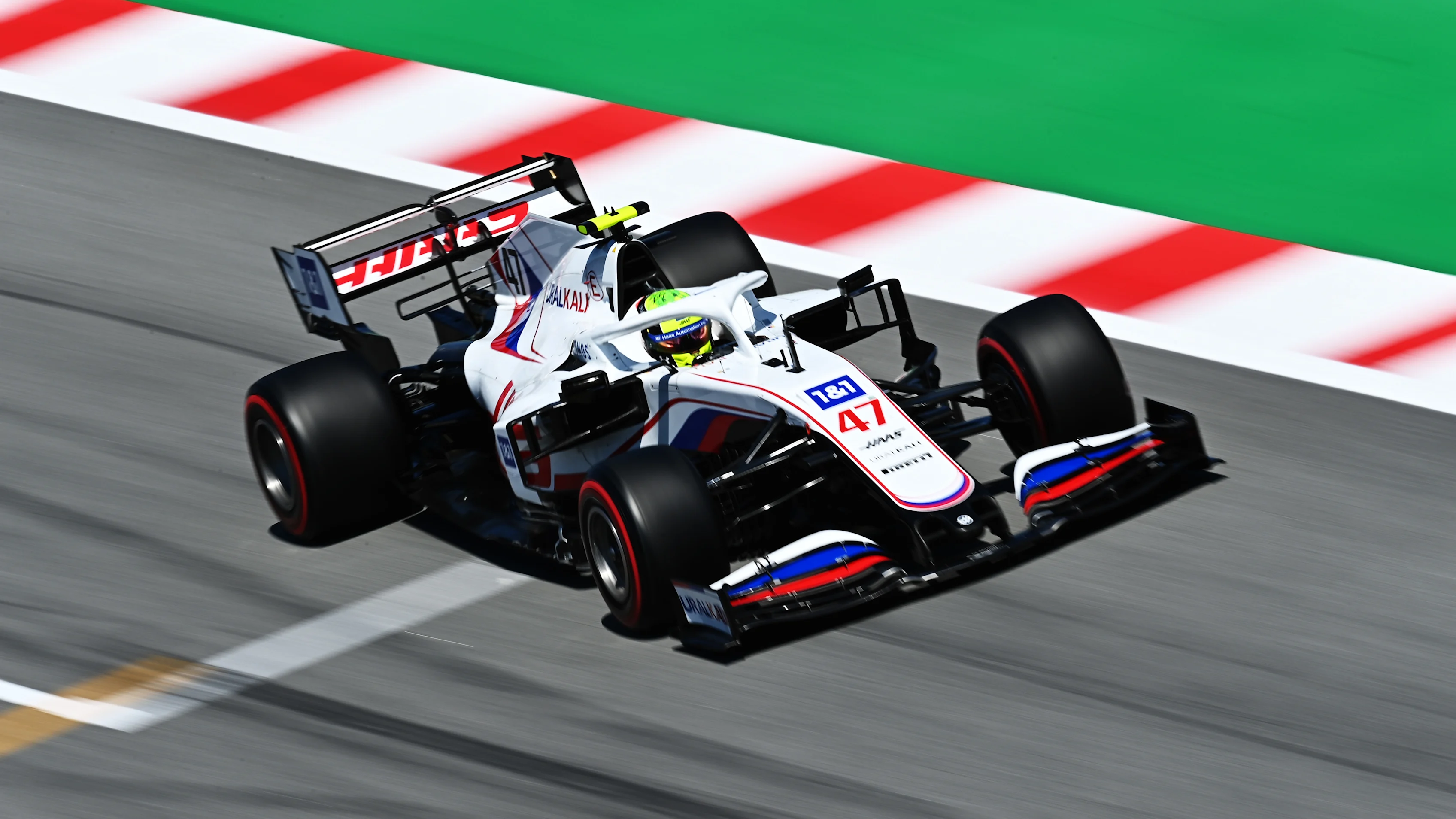 BARCELONA, SPAIN - MAY 08: Mick Schumacher of Germany driving the (47) Haas F1 Team VF-21 Ferrari on track during qualifying for the F1 Grand Prix of Spain at Circuit de Barcelona-Catalunya on May 08, 2021 in Barcelona, Spain. (Photo by Clive Mason - Formula 1/Formula 1 via Getty Images)