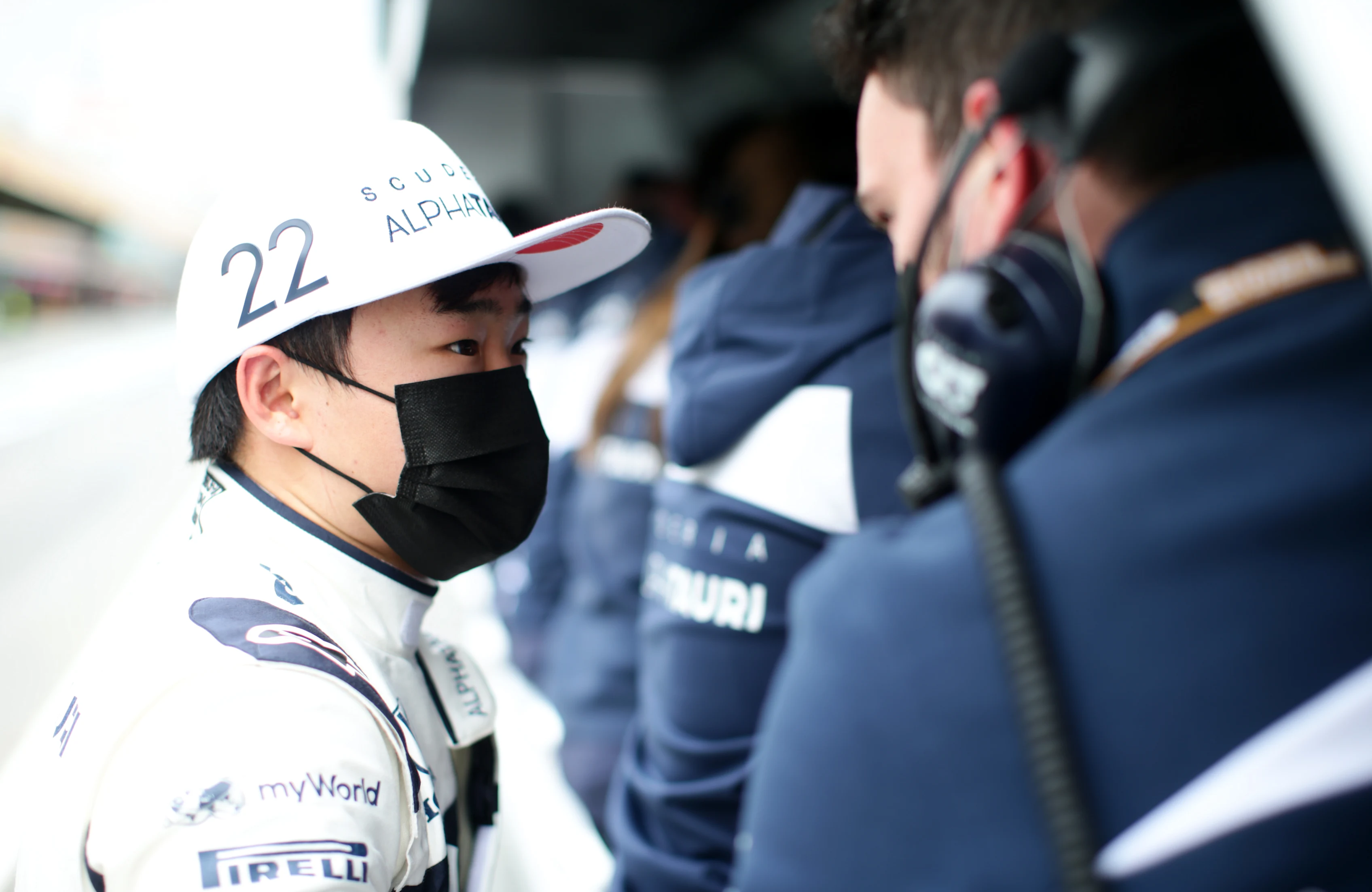 BARCELONA, SPAIN - MAY 09: Yuki Tsunoda of Japan and Scuderia AlphaTauri looks on during the F1 Grand Prix of Spain at Circuit de Barcelona-Catalunya on May 09, 2021 in Barcelona, Spain. (Photo by Peter Fox/Getty Images)