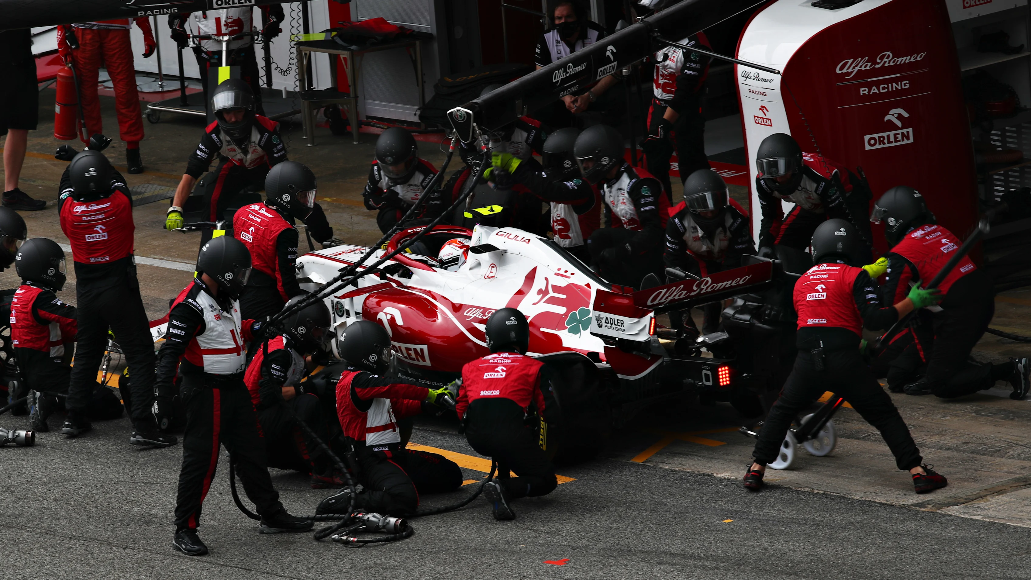BARCELONA, SPAIN - MAY 09: Antonio Giovinazzi of Italy driving the (99) Alfa Romeo Racing C41