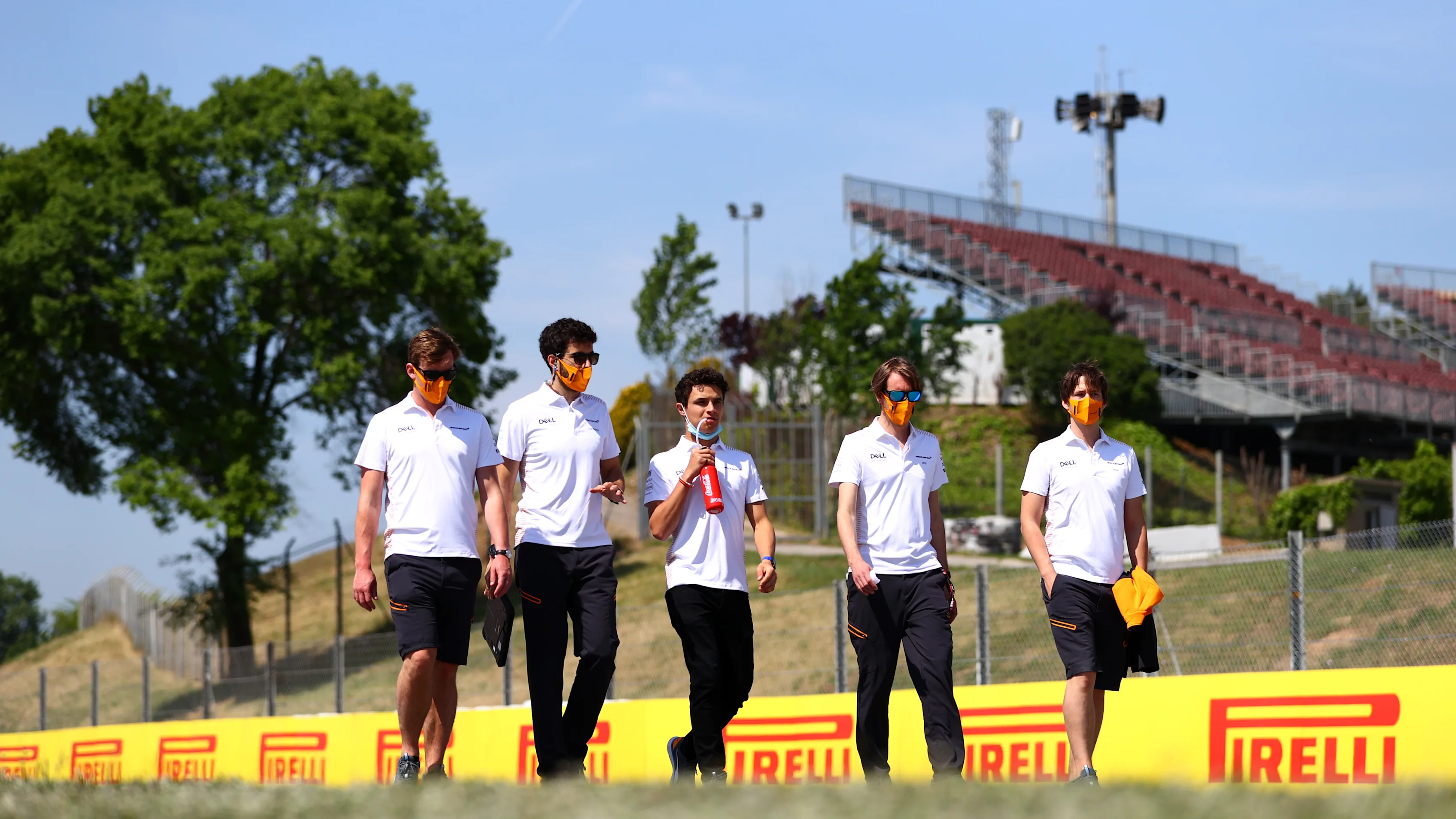 BARCELONA, SPAIN - MAY 06: Lando Norris of Great Britain and McLaren F1 walks the track with his