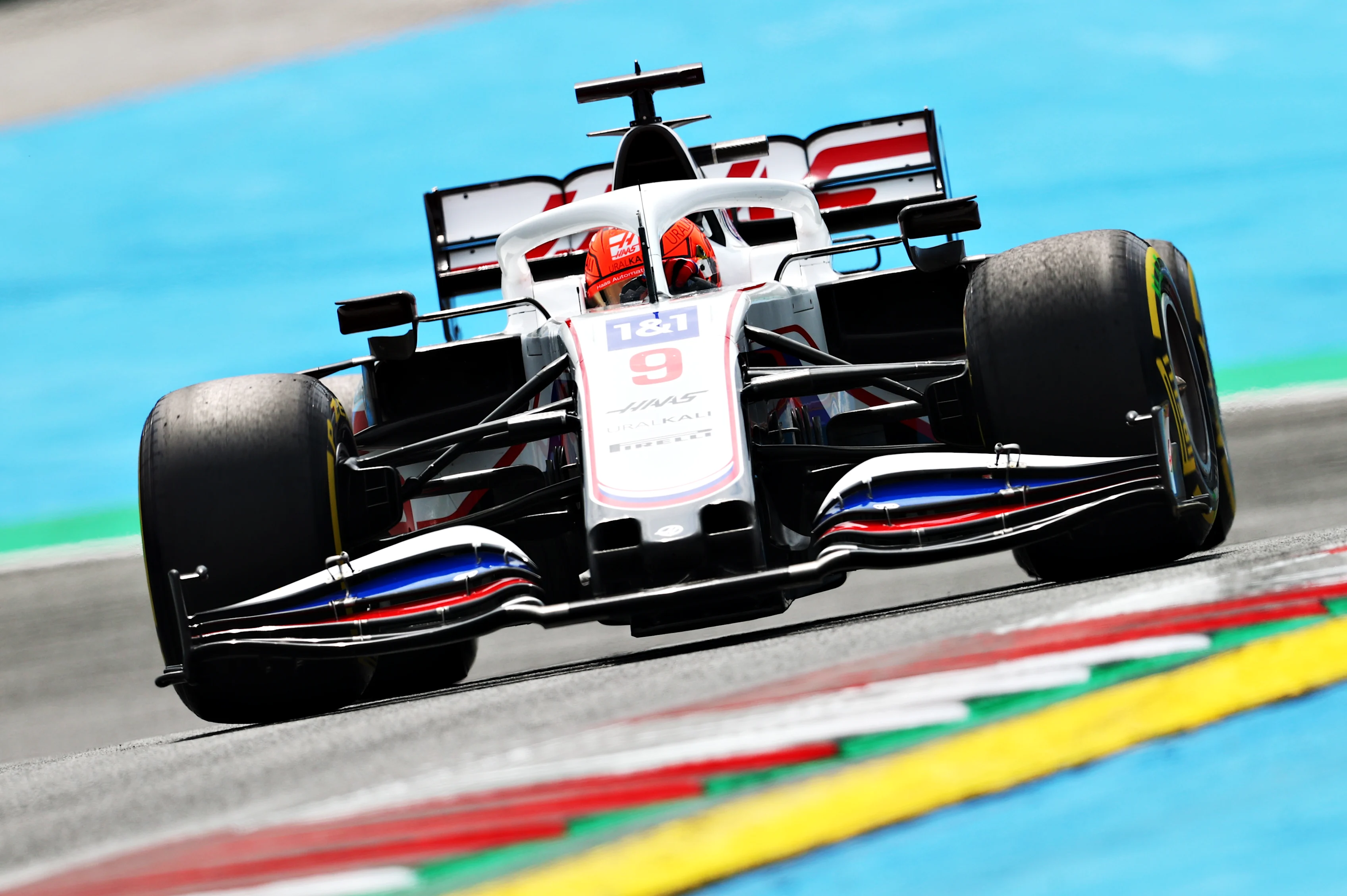 SPIELBERG, AUSTRIA - JUNE 25: Nikita Mazepin of Russia driving the (9) Haas F1 Team VF-21 Ferrari on track during practice ahead of the F1 Grand Prix of Styria at Red Bull Ring on June 25, 2021 in Spielberg, Austria. (Photo by Clive Rose/Getty Images)