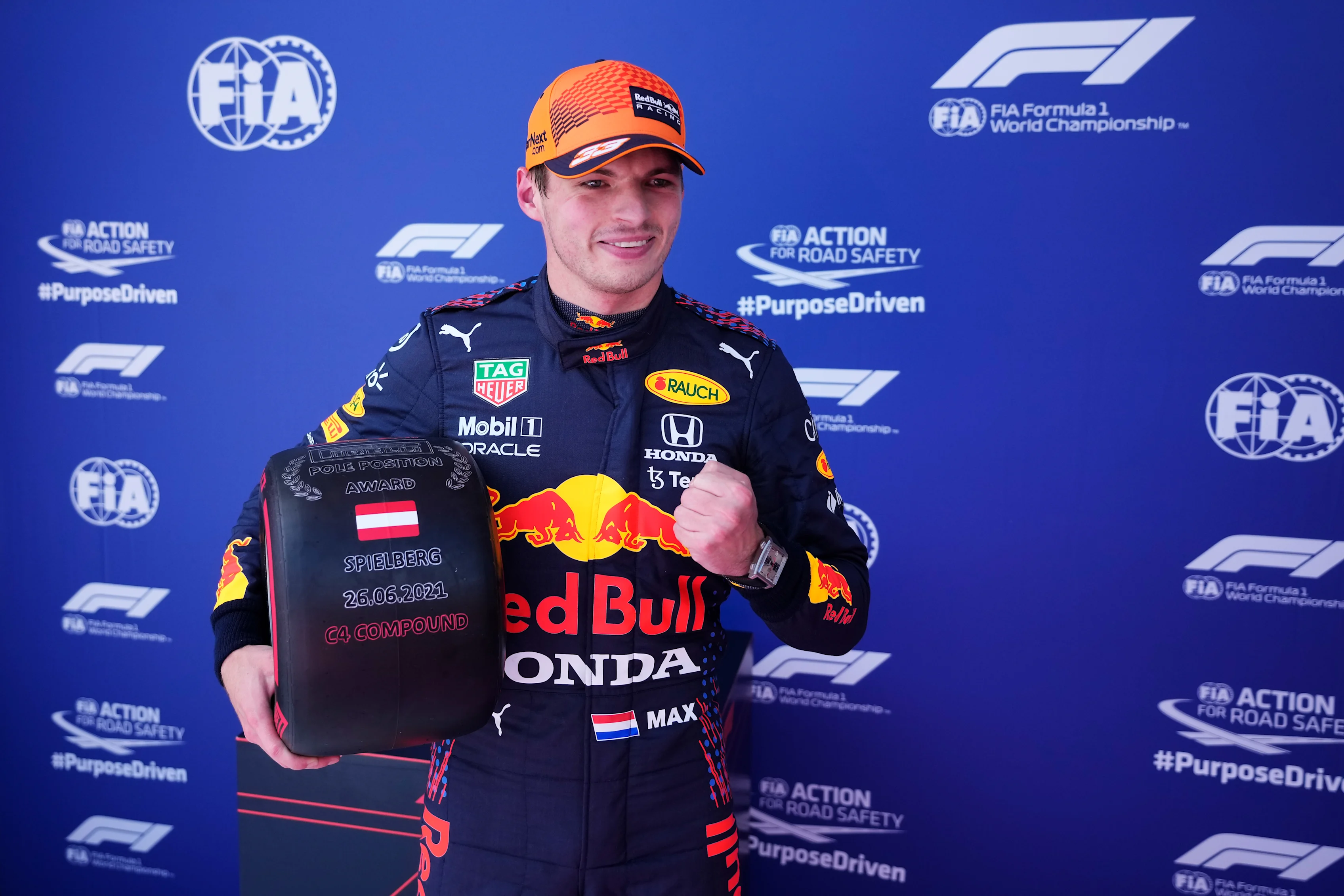 SPIELBERG, AUSTRIA - JUNE 26: Pole position qualifier Max Verstappen of Netherlands and Red Bull
