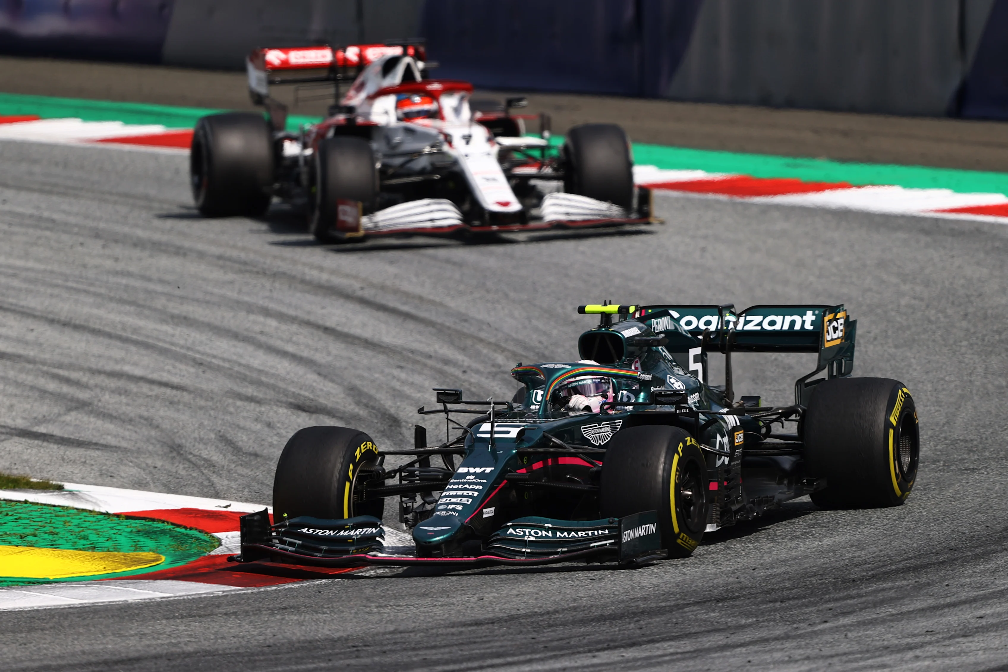 SPIELBERG, AUSTRIA - JUNE 27: Sebastian Vettel of Germany driving the (5) Aston Martin AMR21