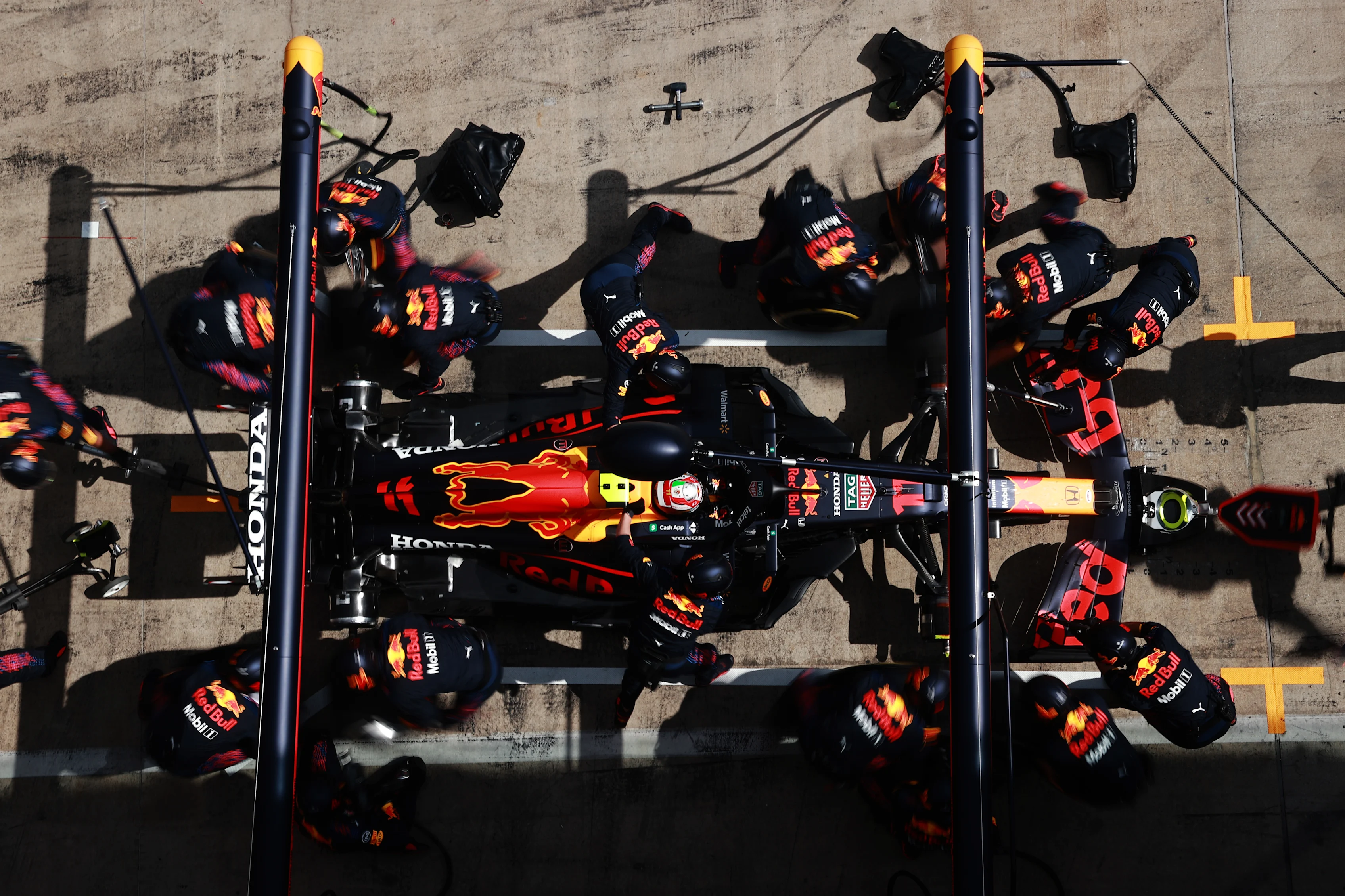 SPIELBERG, AUSTRIA - JUNE 27: Sergio Perez of Mexico driving the (11) Red Bull Racing RB16B Honda