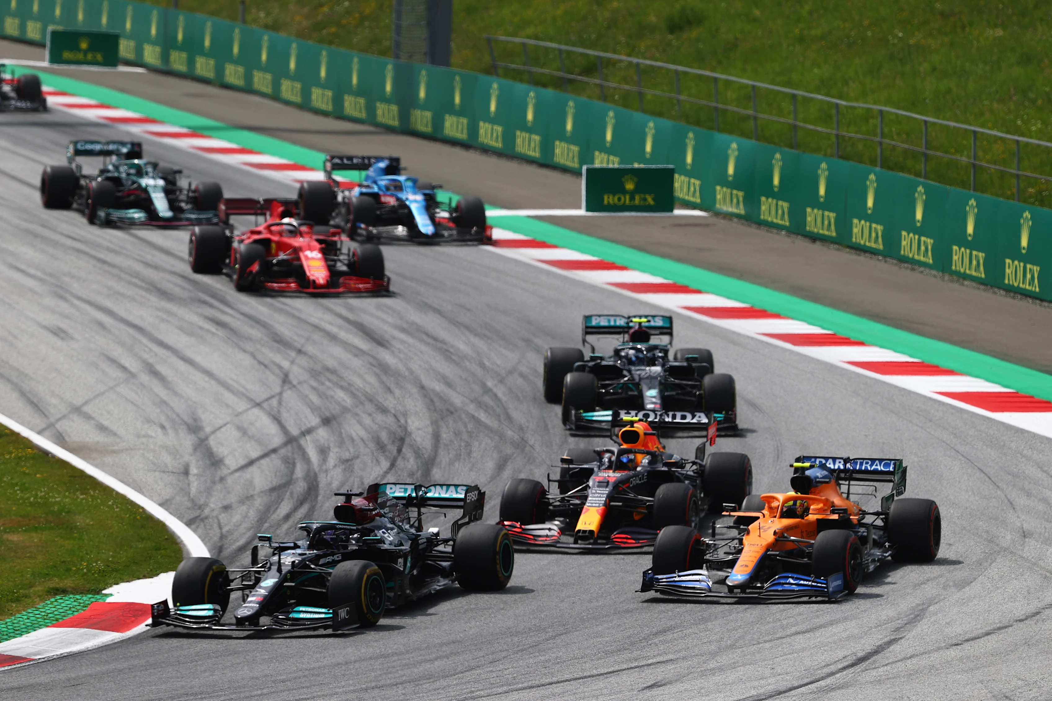 SPIELBERG, AUSTRIA - JUNE 27: Lewis Hamilton of Great Britain driving the (44) Mercedes AMG