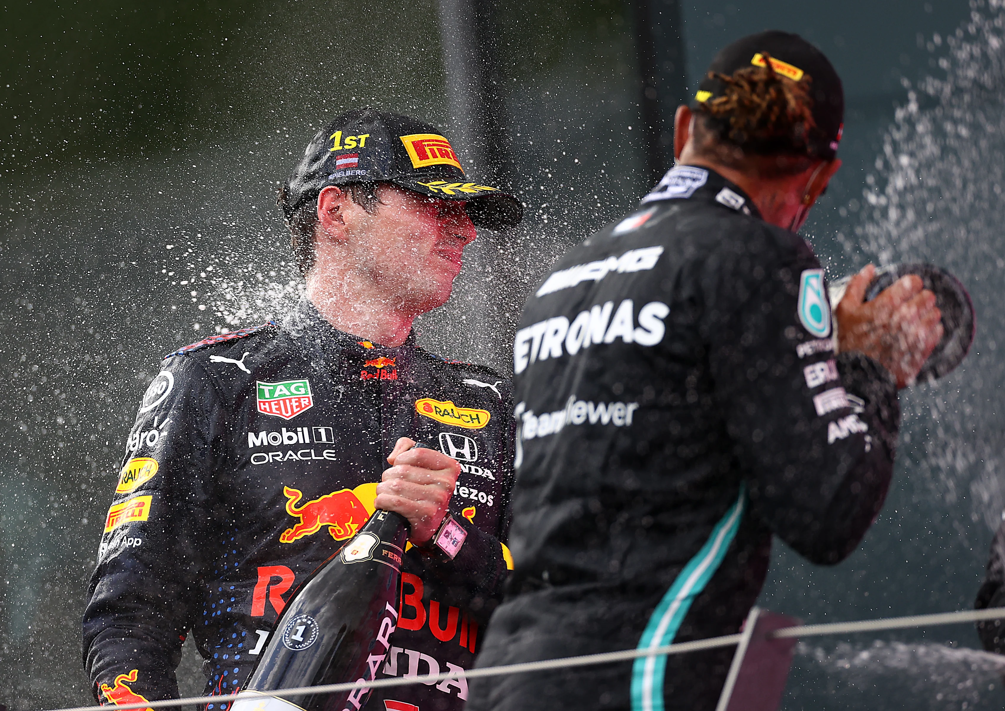 SPIELBERG, AUSTRIA - JUNE 27: Race winner Max Verstappen of Netherlands and Red Bull Racing and