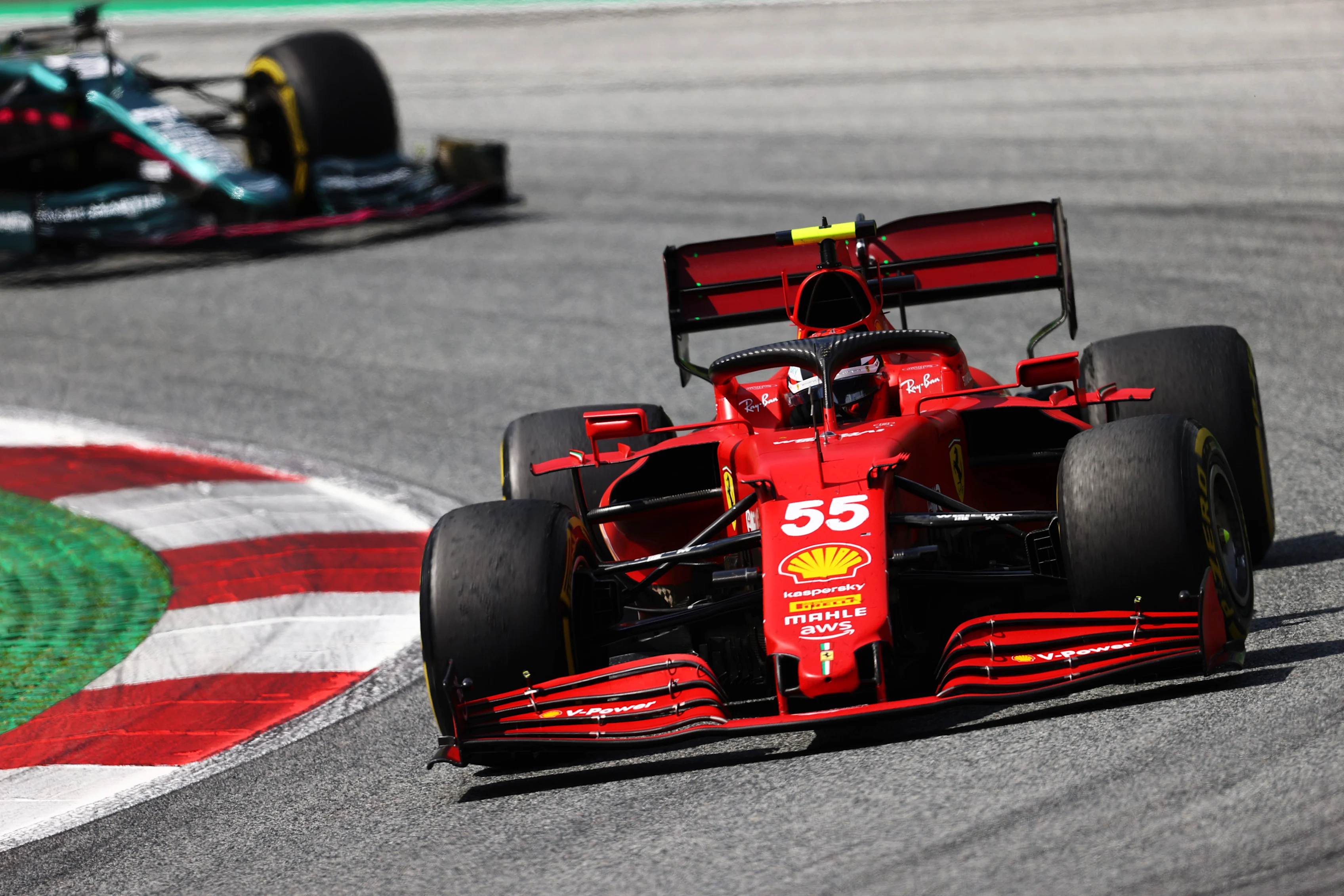 SPIELBERG, AUSTRIA - JUNE 27: Carlos Sainz of Spain driving the (55) Scuderia Ferrari SF21 during