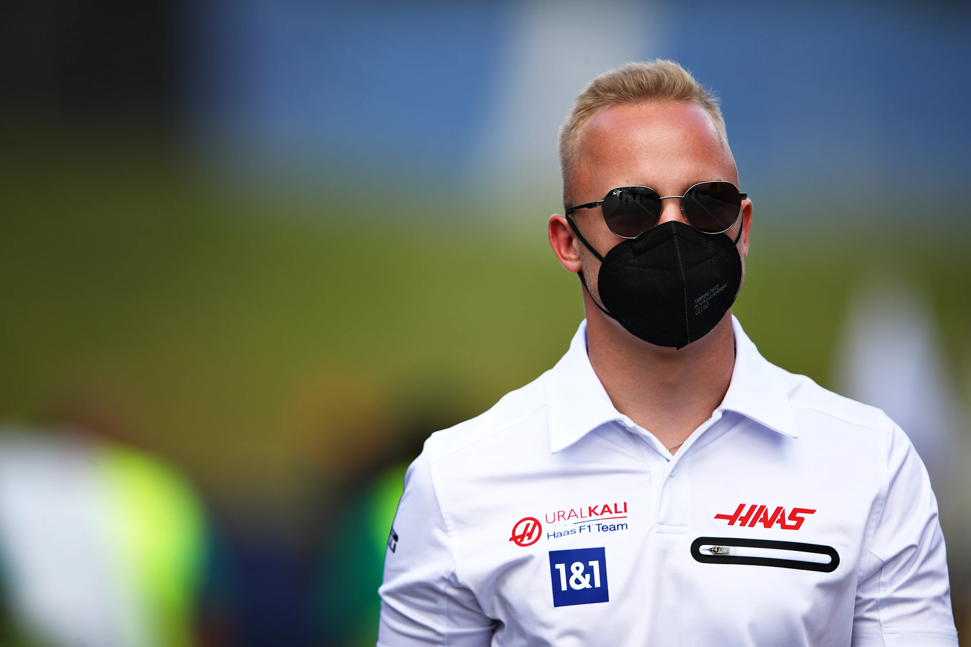SPIELBERG, AUSTRIA - JUNE 24: Nikita Mazepin of Russia and Haas F1 walks in the Paddock during