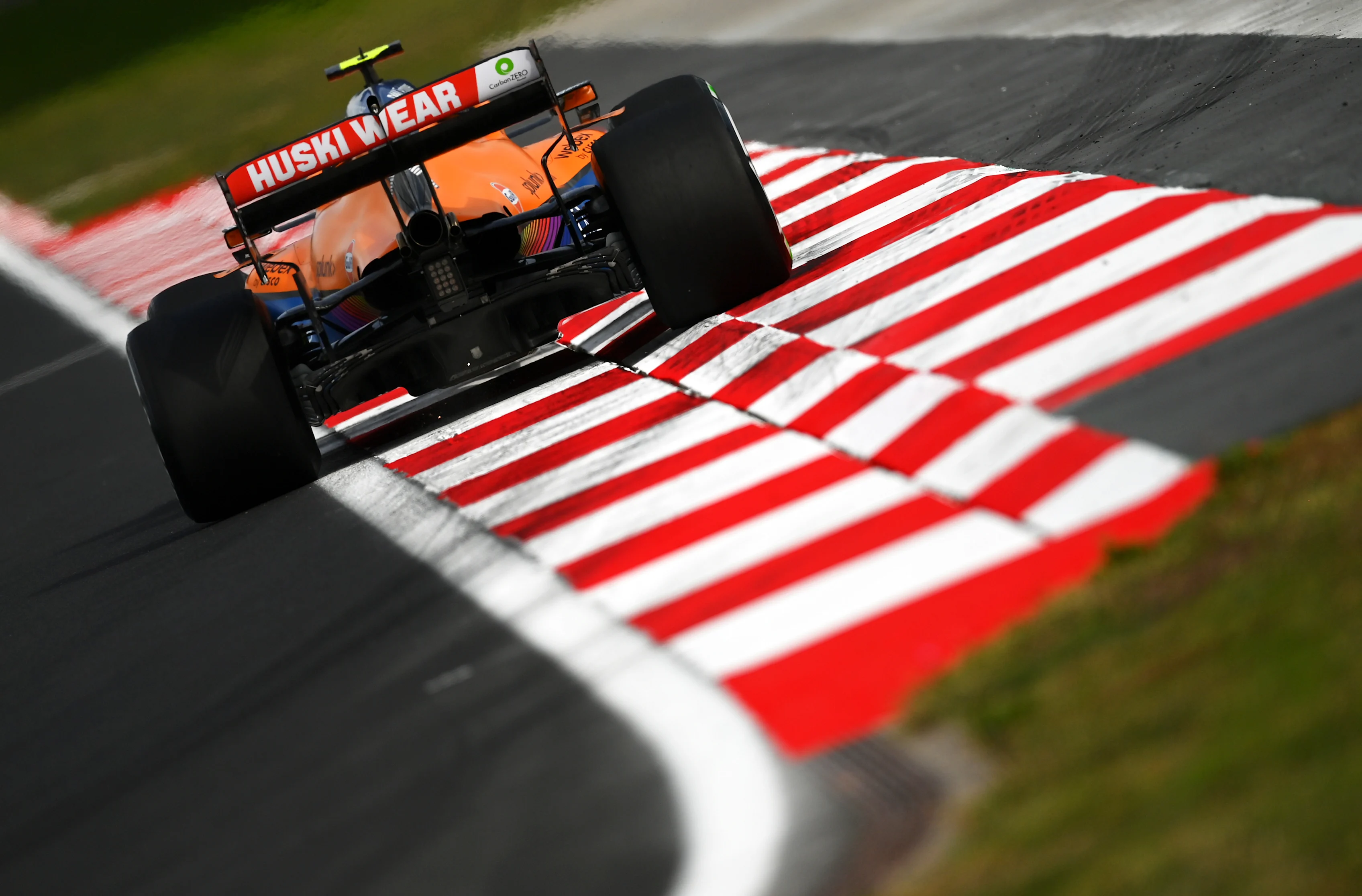 ISTANBUL, TURKEY - OCTOBER 08: Lando Norris of Great Britain driving the (4) McLaren F1 Team MCL35M Mercedes during practice ahead of the F1 Grand Prix of Turkey at Intercity Istanbul Park on October 08, 2021 in Istanbul, Turkey. (Photo by Dan Mullan/Getty Images)