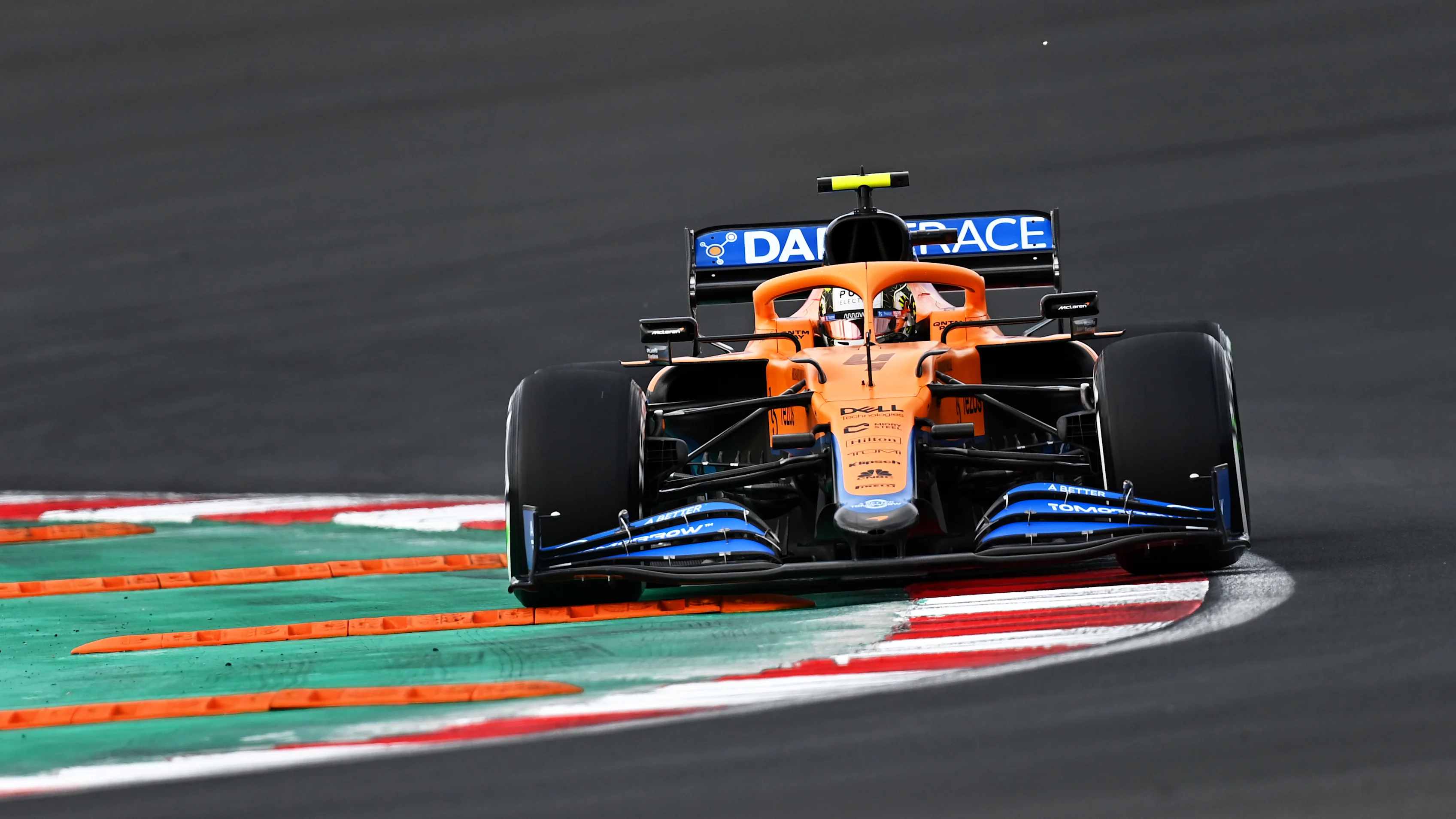 ISTANBUL, TURKEY - OCTOBER 08: Lando Norris of Great Britain driving the (4) McLaren F1 Team MCL35M