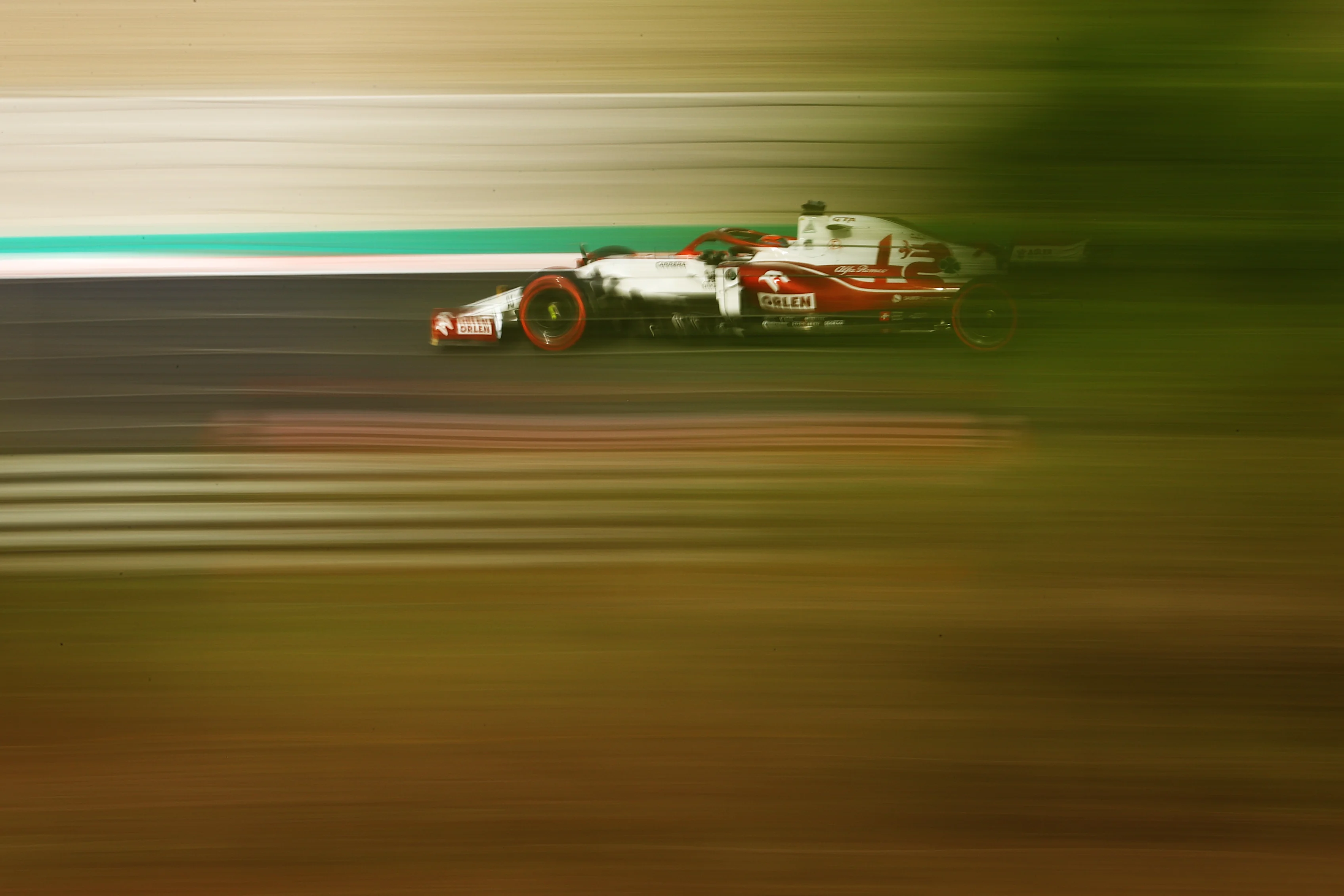 ISTANBUL, TURKEY - OCTOBER 08: Kimi Raikkonen of Finland driving the (7) Alfa Romeo Racing C41 Ferrari during practice ahead of the F1 Grand Prix of Turkey at Intercity Istanbul Park on October 08, 2021 in Istanbul, Turkey. (Photo by Bryn Lennon/Getty Images)