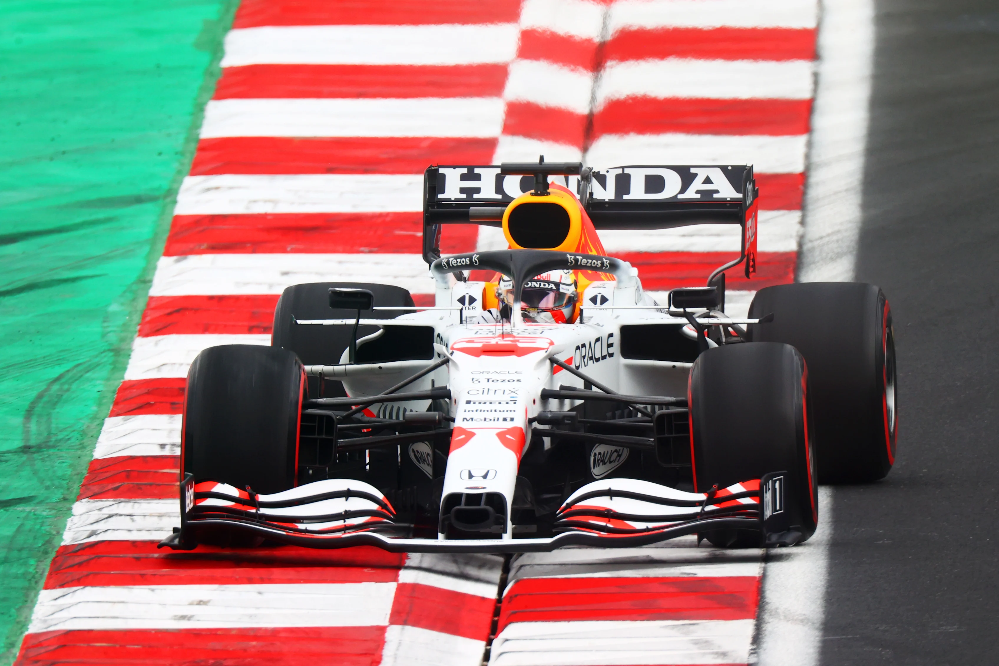 ISTANBUL, TURKEY - OCTOBER 09: Max Verstappen of the Netherlands driving the (33) Red Bull Racing