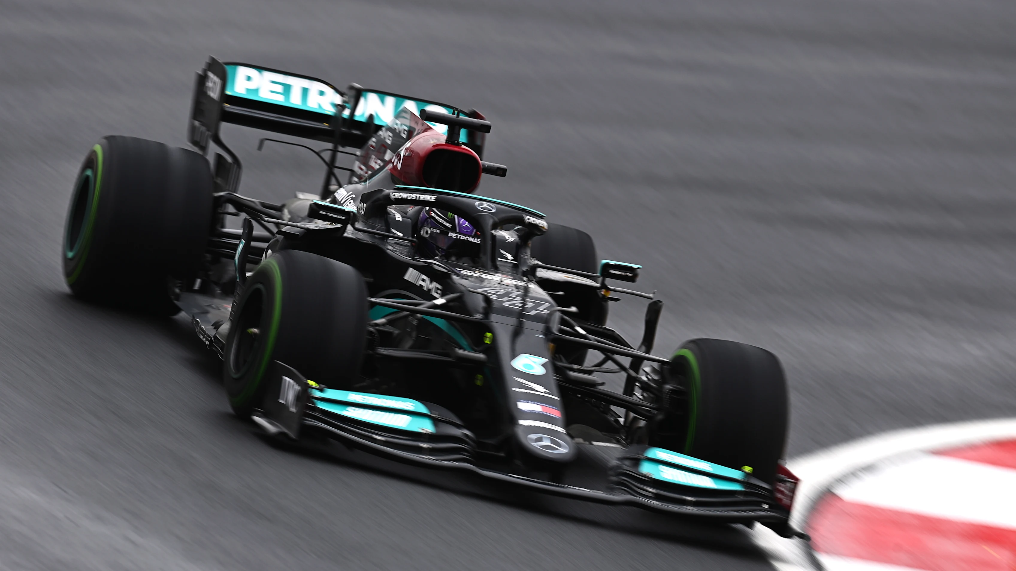 ISTANBUL, TURKEY - OCTOBER 10: Lewis Hamilton of Great Britain driving the (44) Mercedes AMG