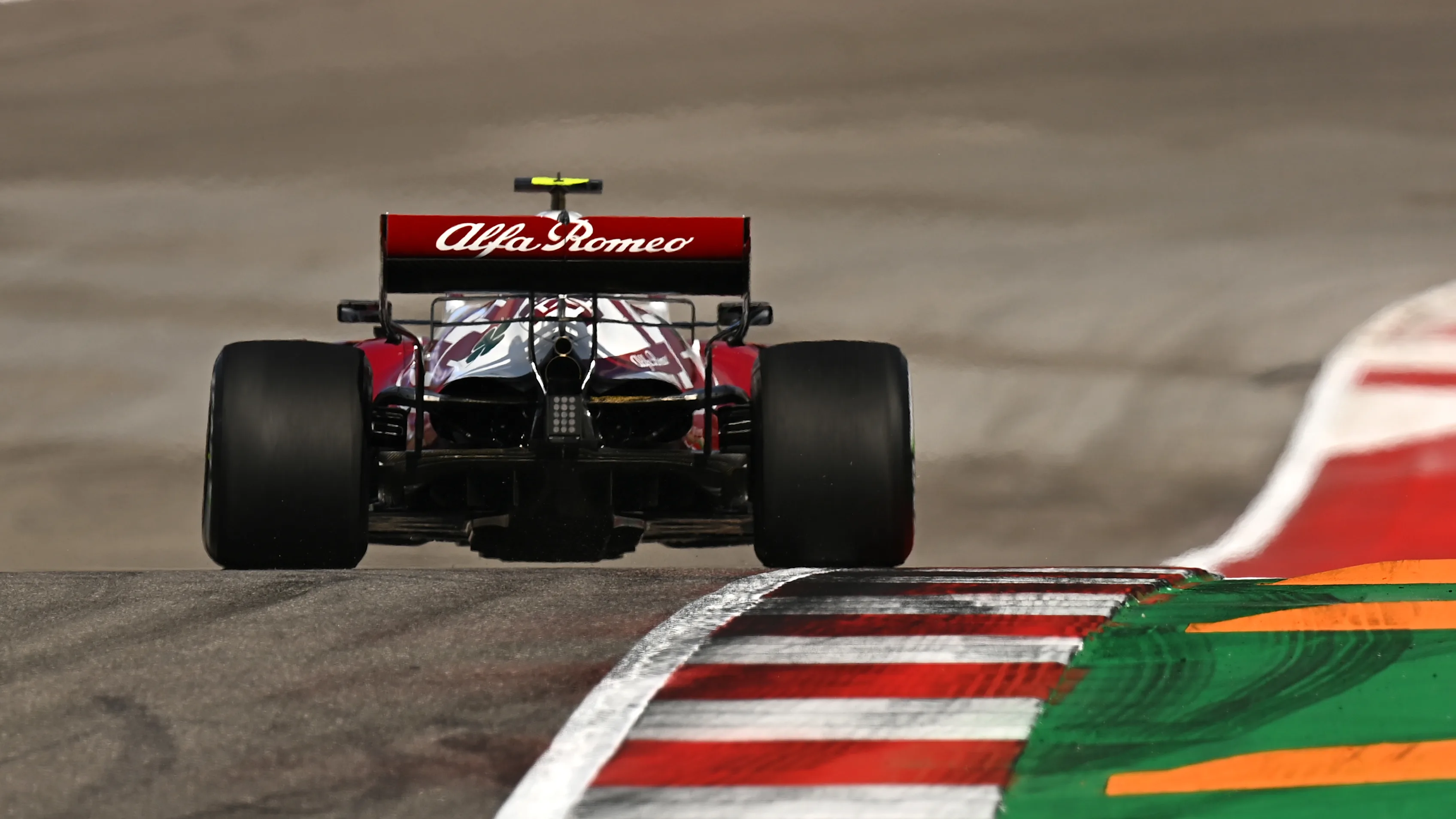 AUSTIN, TEXAS - OCTOBER 22: Antonio Giovinazzi of Italy driving the (99) Alfa Romeo Racing C41 Ferrari during practice ahead of the F1 Grand Prix of USA at Circuit of The Americas on October 22, 2021 in Austin, Texas. (Photo by Clive Mason - Formula 1/Formula 1 via Getty Images)