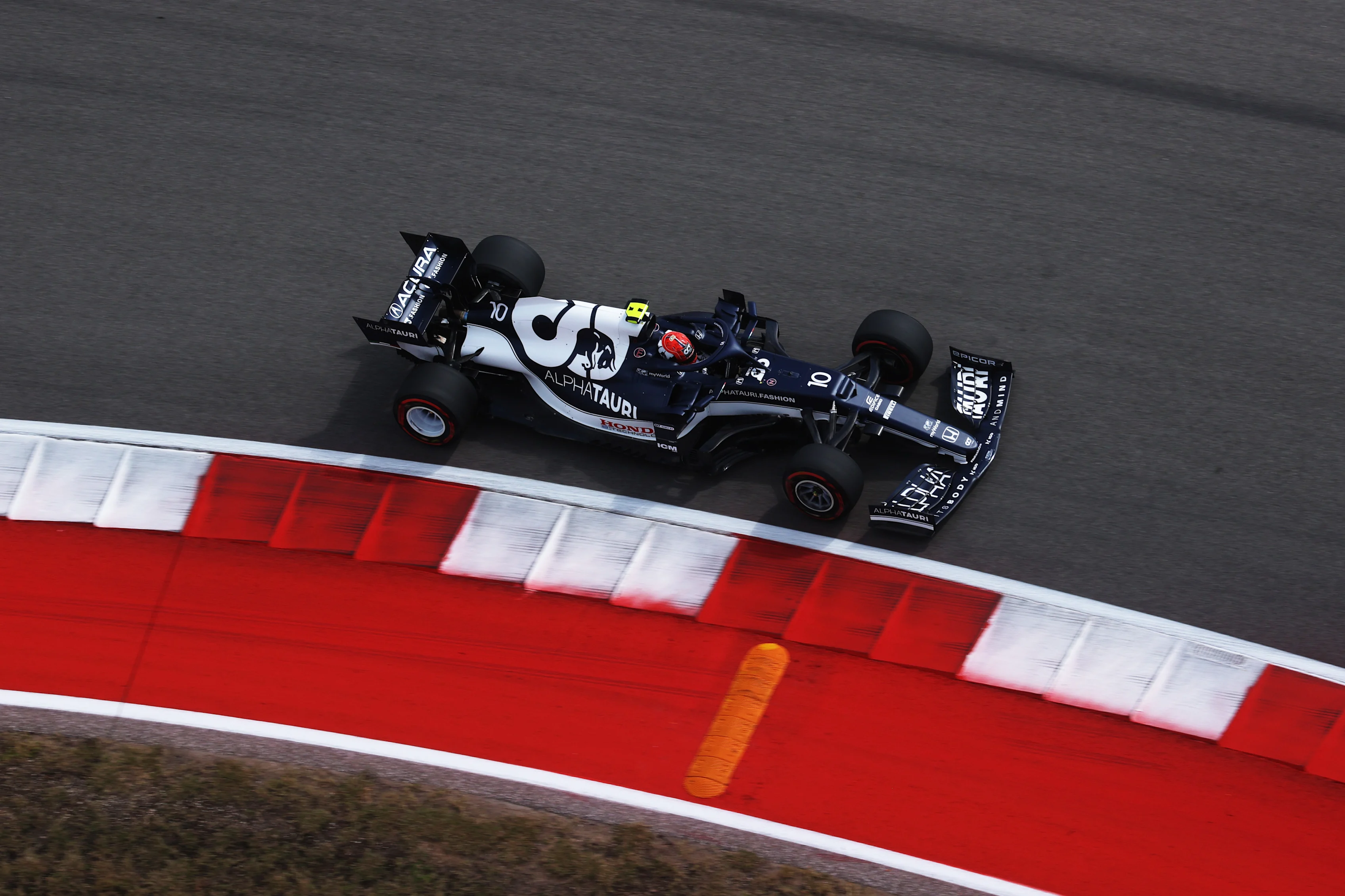 AUSTIN, TEXAS - OCTOBER 22: Pierre Gasly of France driving the (10) Scuderia AlphaTauri AT02 Honda during practice ahead of the F1 Grand Prix of USA at Circuit of The Americas on October 22, 2021 in Austin, Texas. (Photo by Chris Graythen/Getty Images)