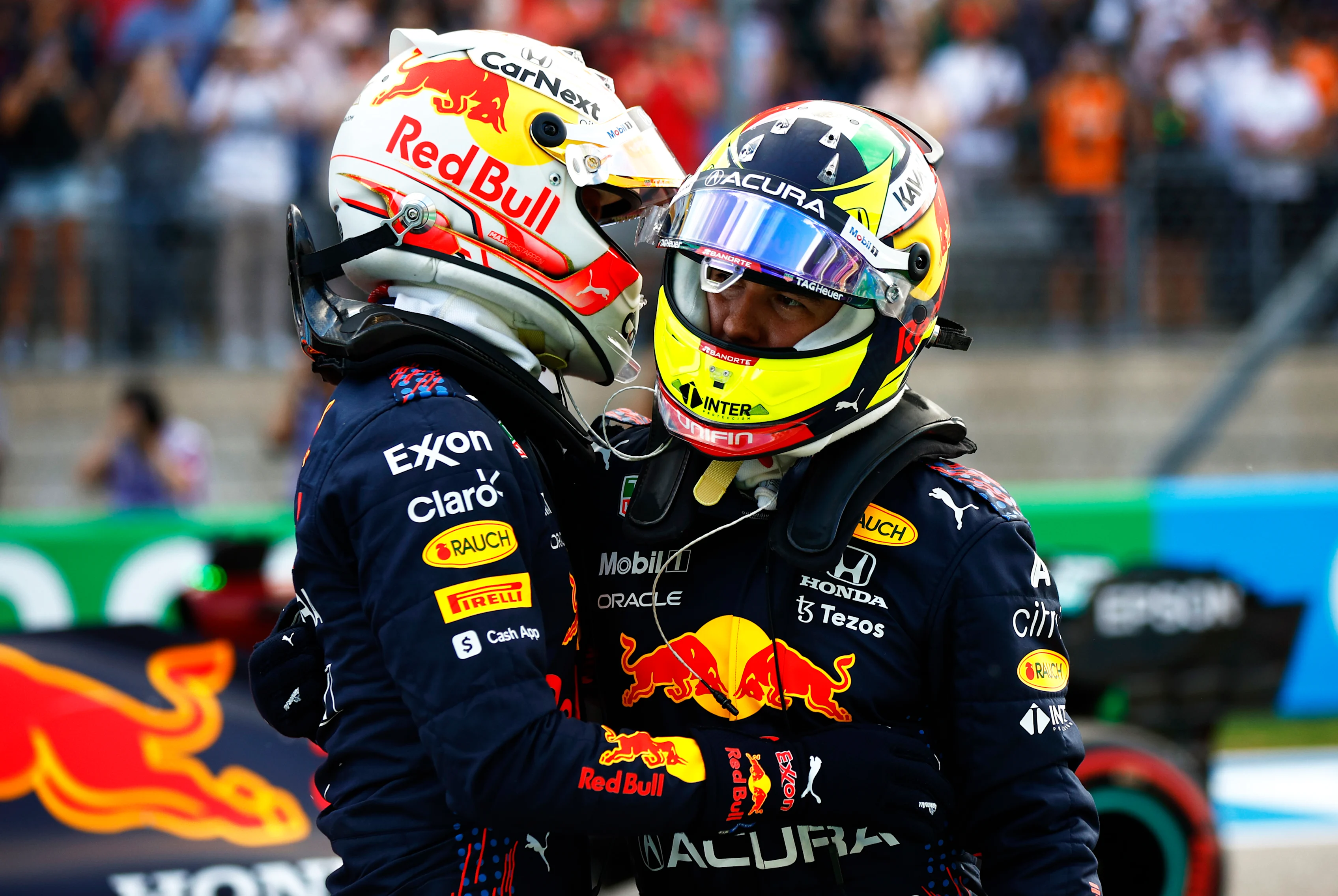AUSTIN, TEXAS - OCTOBER 23: First place qualifier Max Verstappen of Netherlands and Red Bull Racing