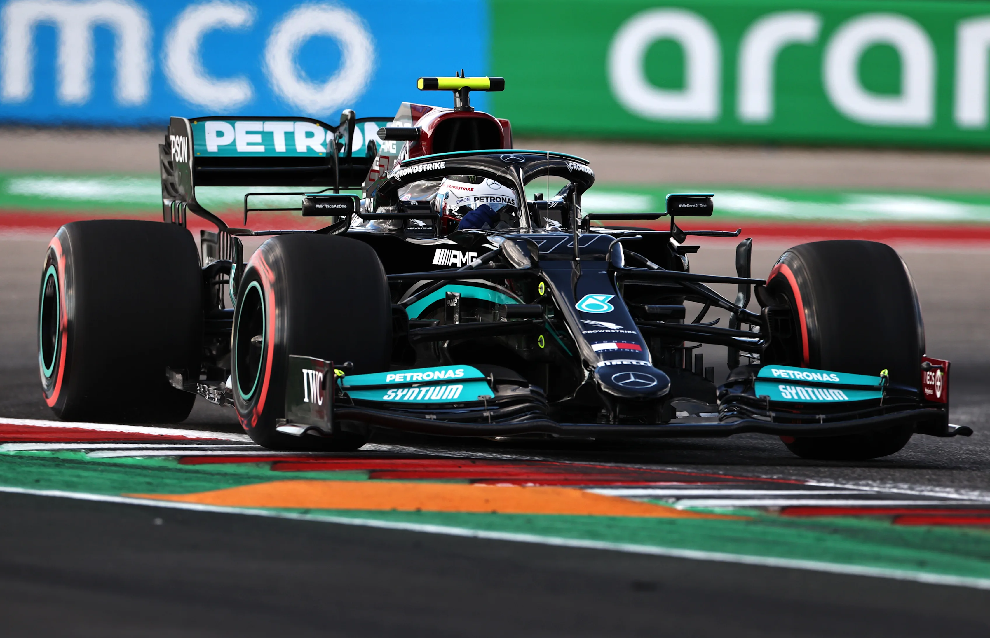 AUSTIN, TEXAS - OCTOBER 23: Valtteri Bottas of Finland driving the (77) Mercedes AMG Petronas F1