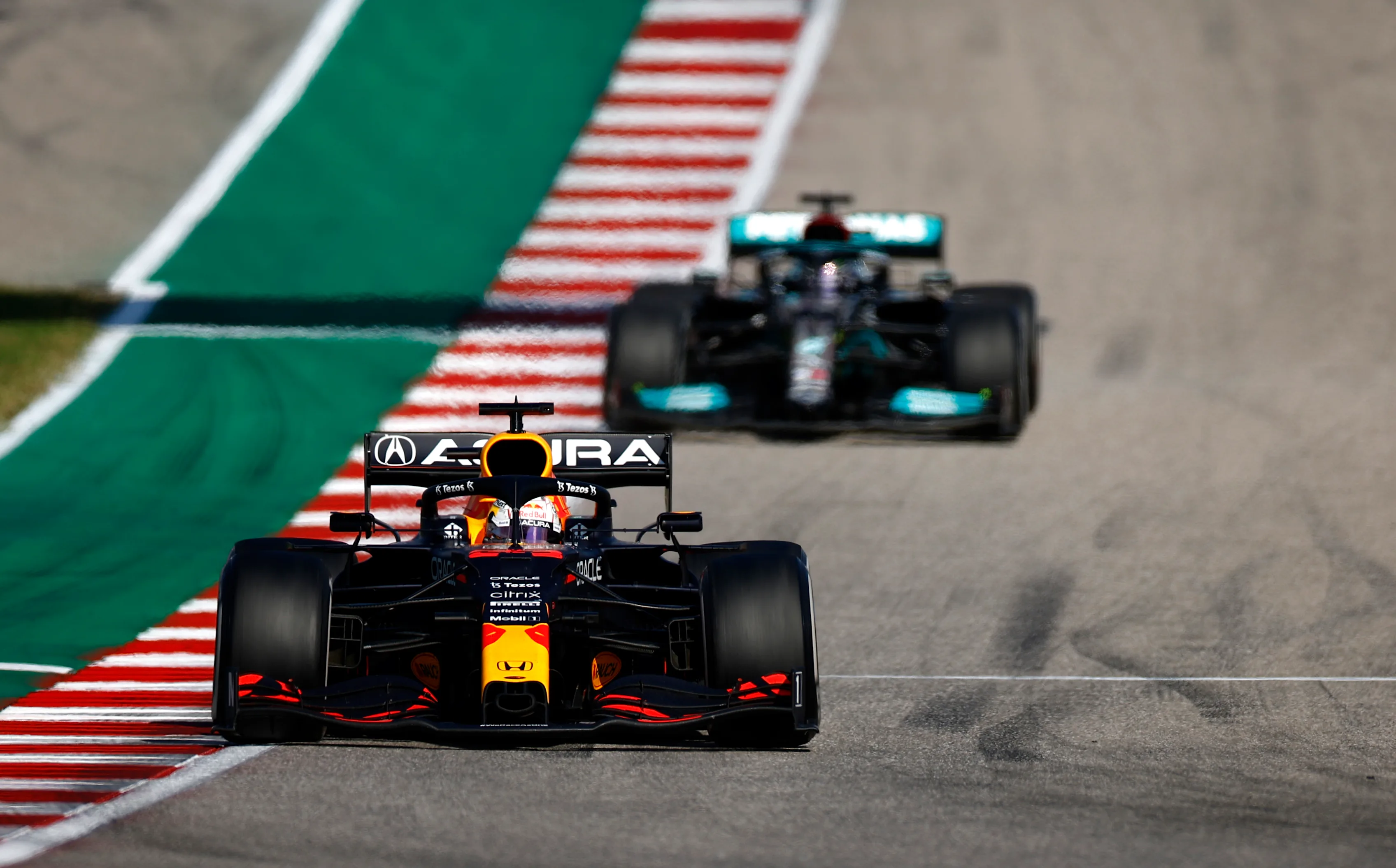 AUSTIN, TEXAS - OCTOBER 24: Max Verstappen of the Netherlands driving the (33) Red Bull Racing