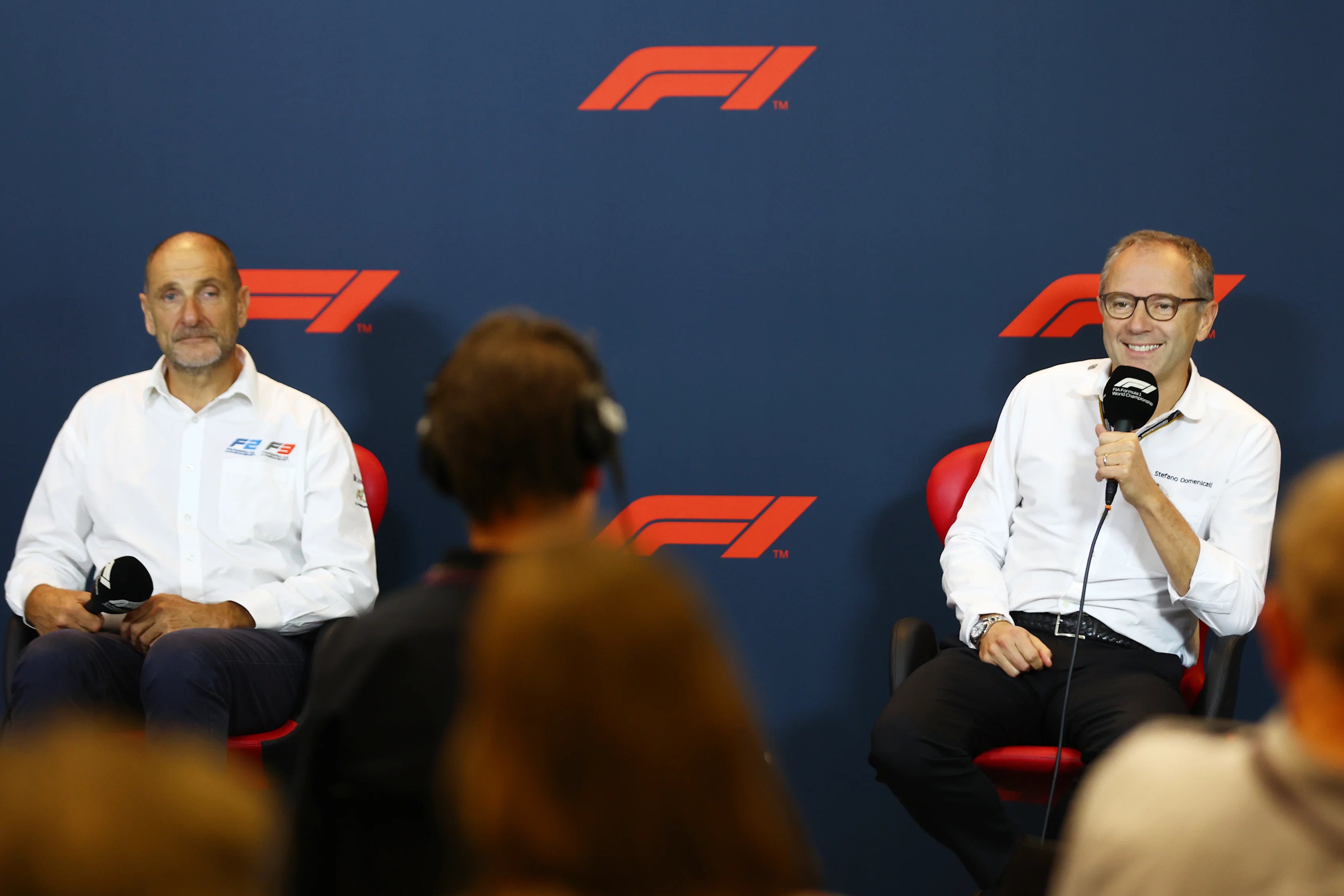 ABU DHABI, UNITED ARAB EMIRATES - NOVEMBER 18: Bruno Michel, F2 & F3 CEO, and Stefano Domenicali,