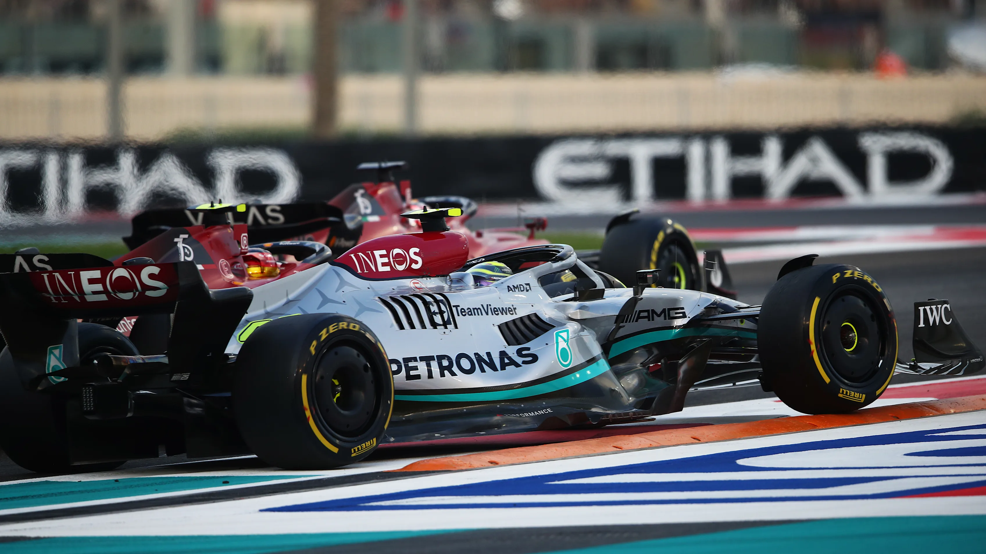 ABU DHABI, UNITED ARAB EMIRATES - NOVEMBER 20: Lewis Hamilton of Great Britain driving the (44)