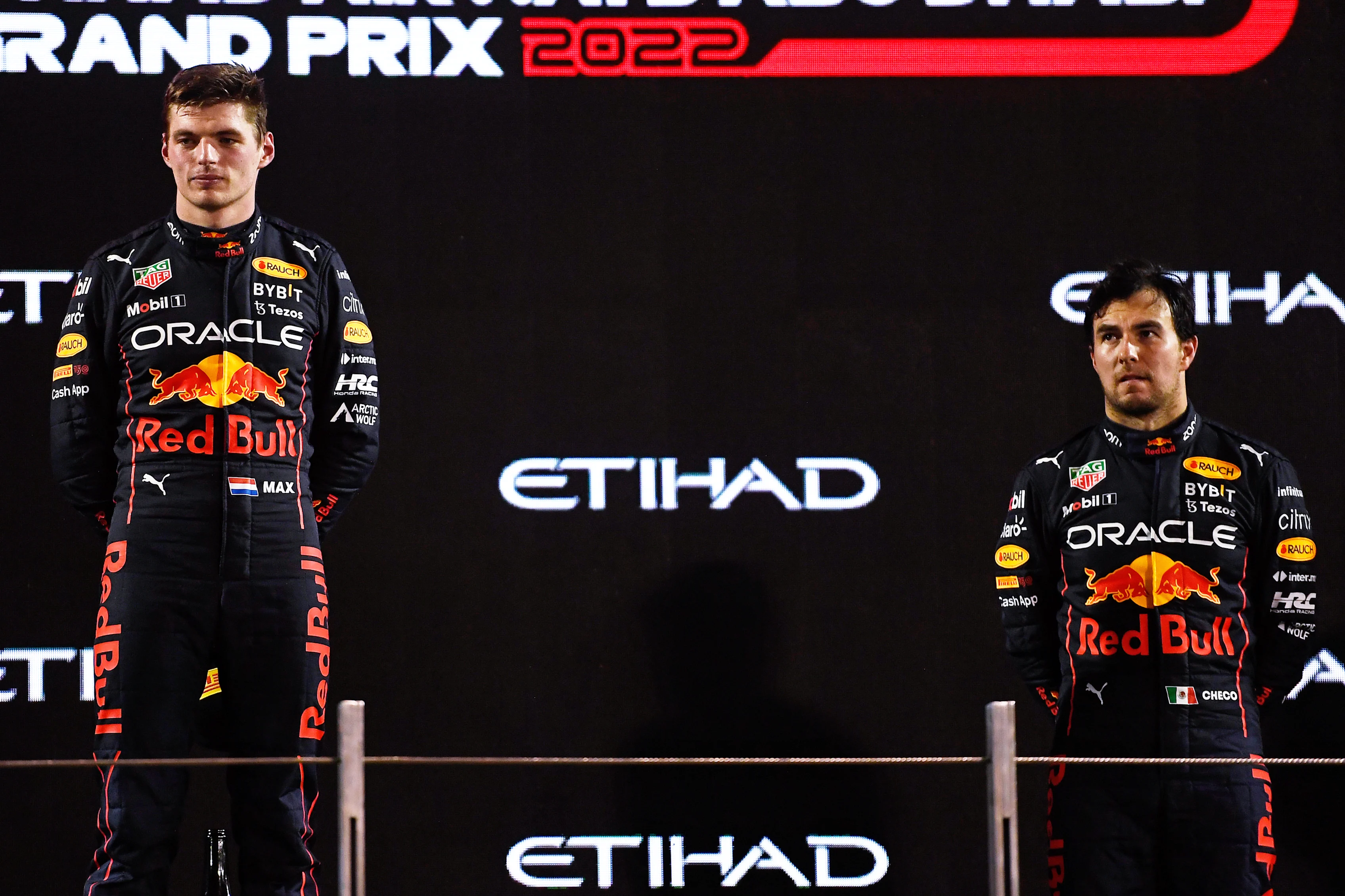 ABU DHABI, UNITED ARAB EMIRATES - NOVEMBER 20: Race Winner Max Verstappen of the Netherlands and