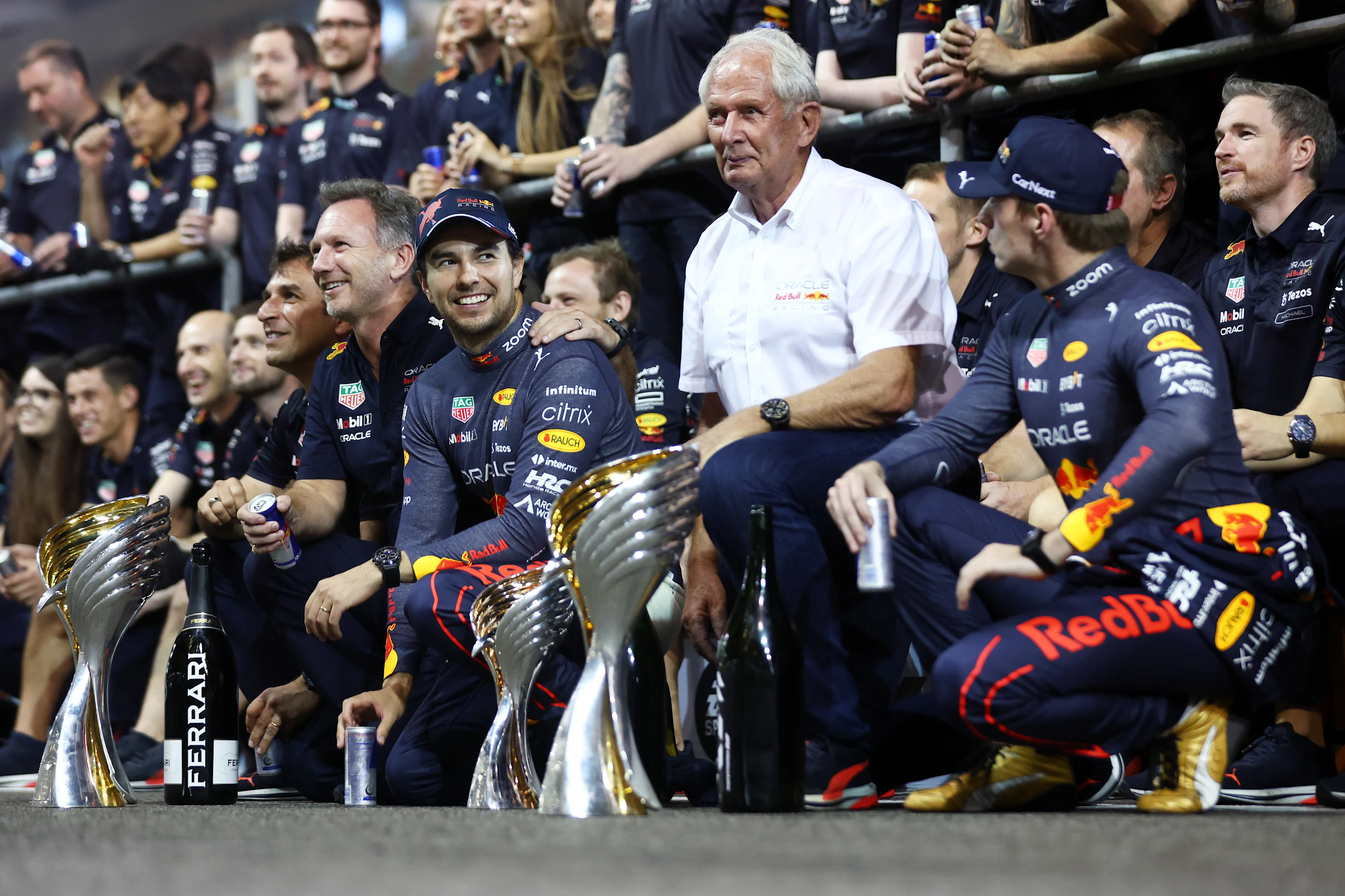 ABU DHABI, UNITED ARAB EMIRATES - NOVEMBER 20: Race Winner Max Verstappen of the Netherlands and