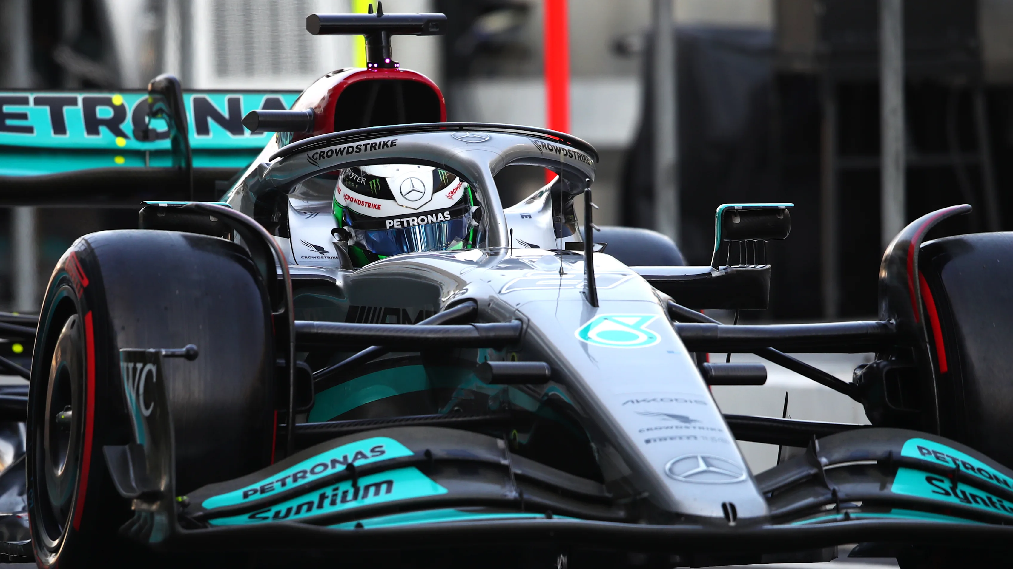 ABU DHABI, UNITED ARAB EMIRATES - NOVEMBER 22: Frederik Vesti of Denmark driving the Mercedes AMG