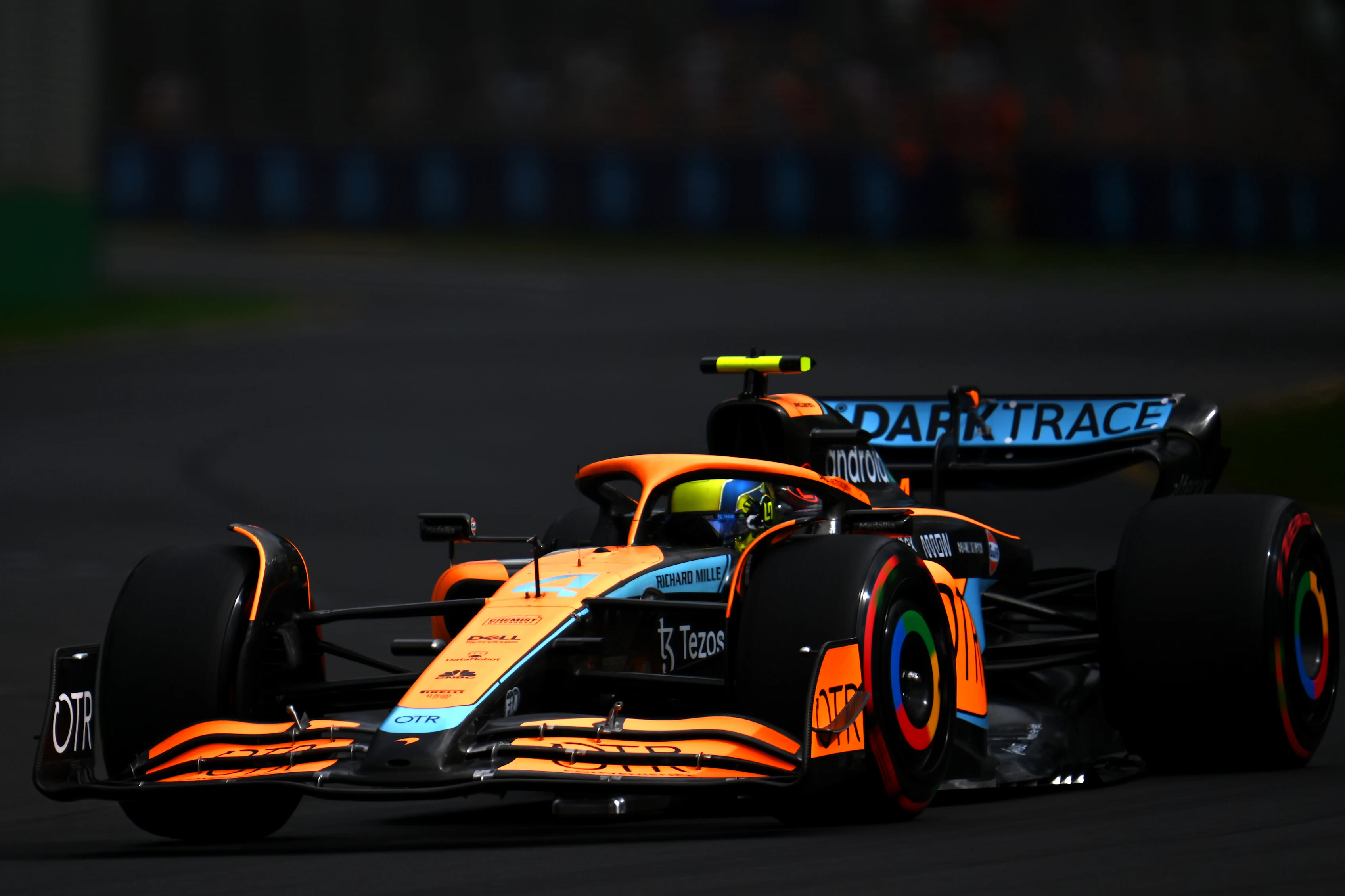 MELBOURNE, AUSTRALIA - APRIL 09: Lando Norris of Great Britain driving the (4) McLaren MCL36