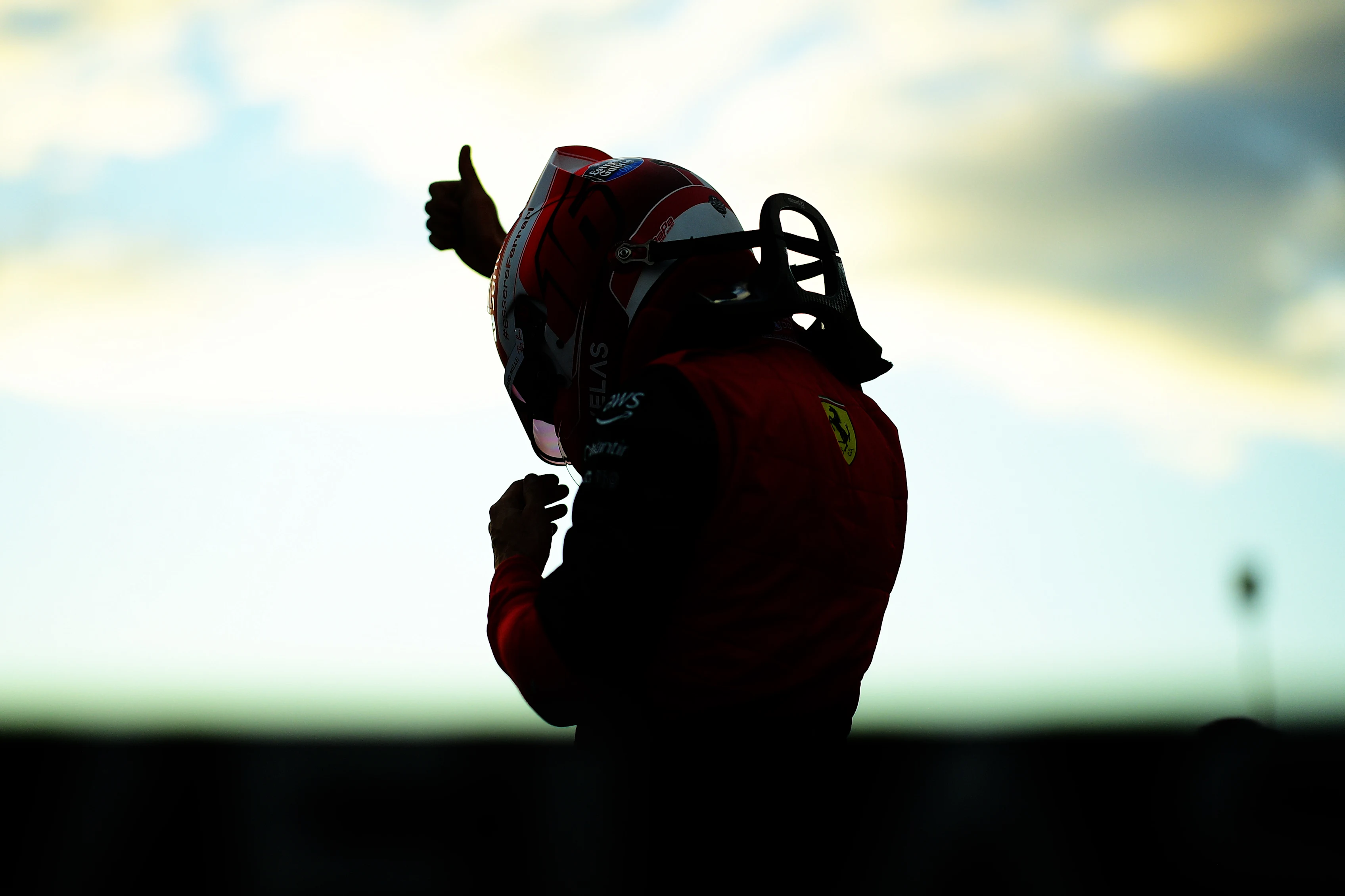 MELBOURNE, AUSTRALIA - APRIL 09: Pole position qualifier Charles Leclerc of Monaco and Ferrari