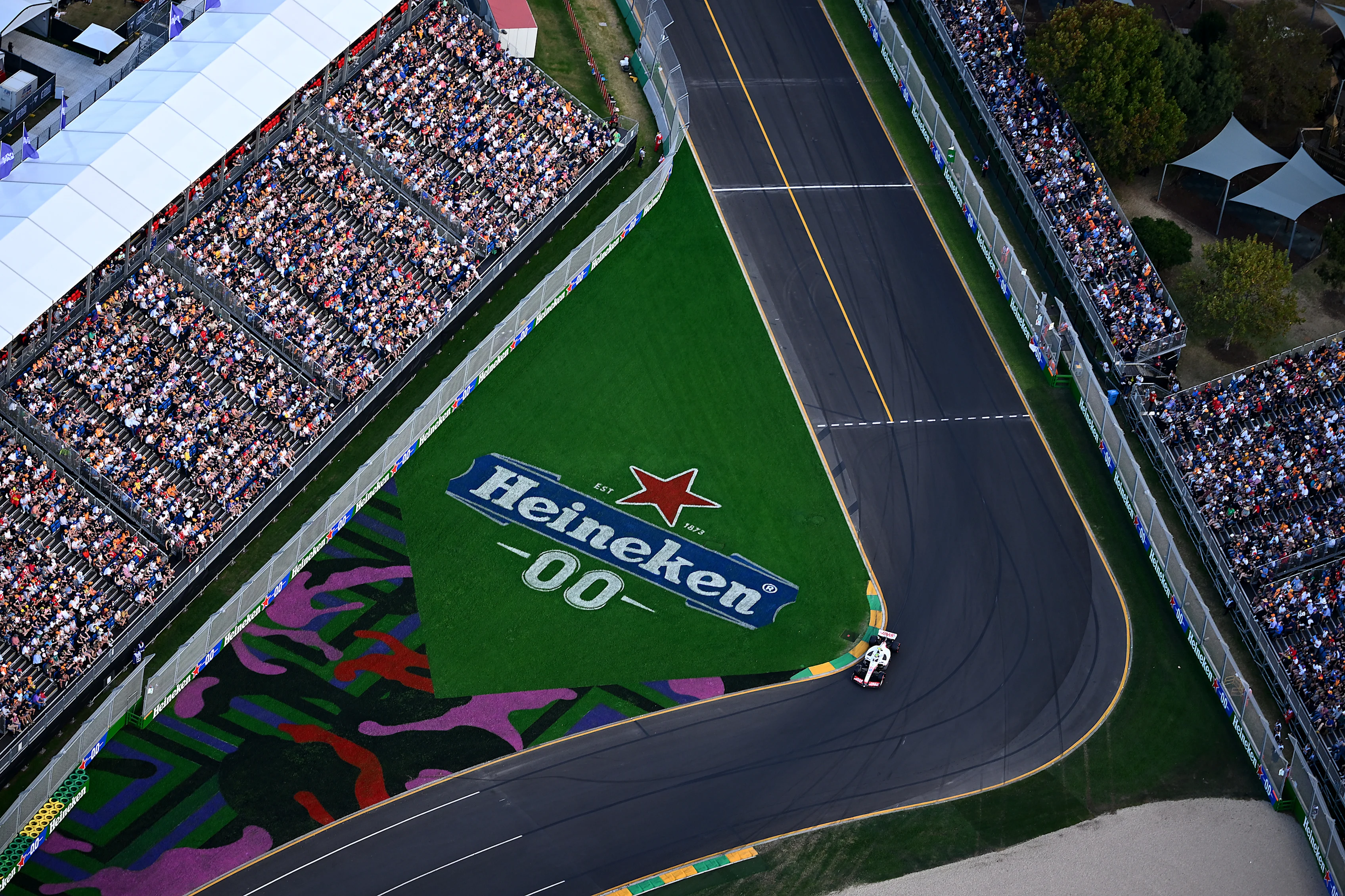 MELBOURNE, AUSTRALIA - APRIL 09: Mick Schumacher of Germany driving the (47) Haas F1 VF-22 Ferrari